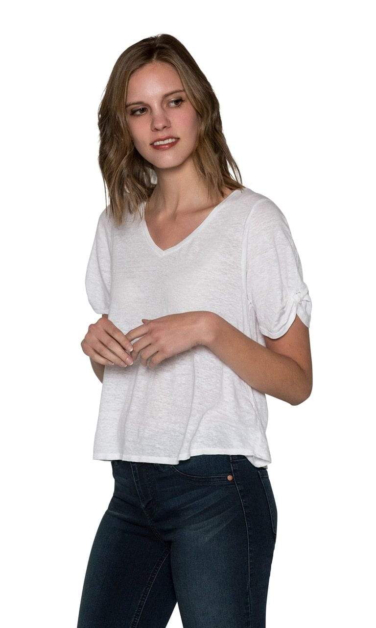 Velvet by Graham &amp; Spencer Ellison Linen Knit Knot Sleeve Top