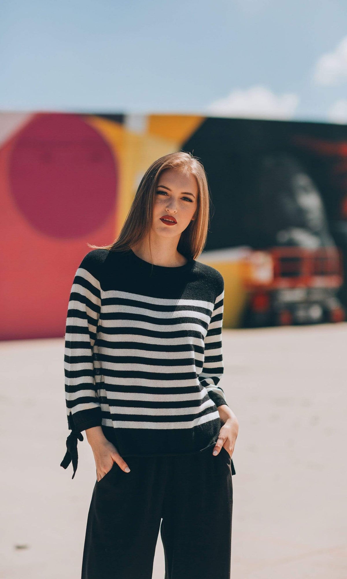 Velvet by Graham &amp; Spencer Cacey Stripe Cashmere Sweater