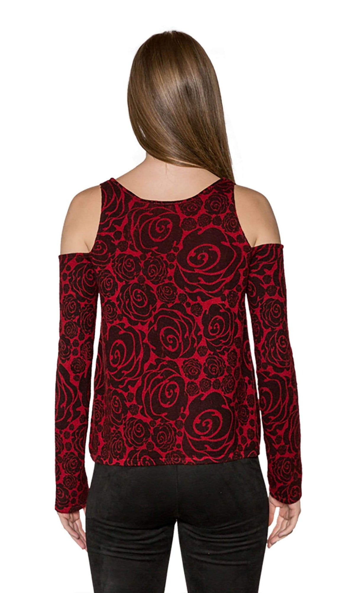 Knitwit Cold Shoulder Cashmere Sweater - Red Rose