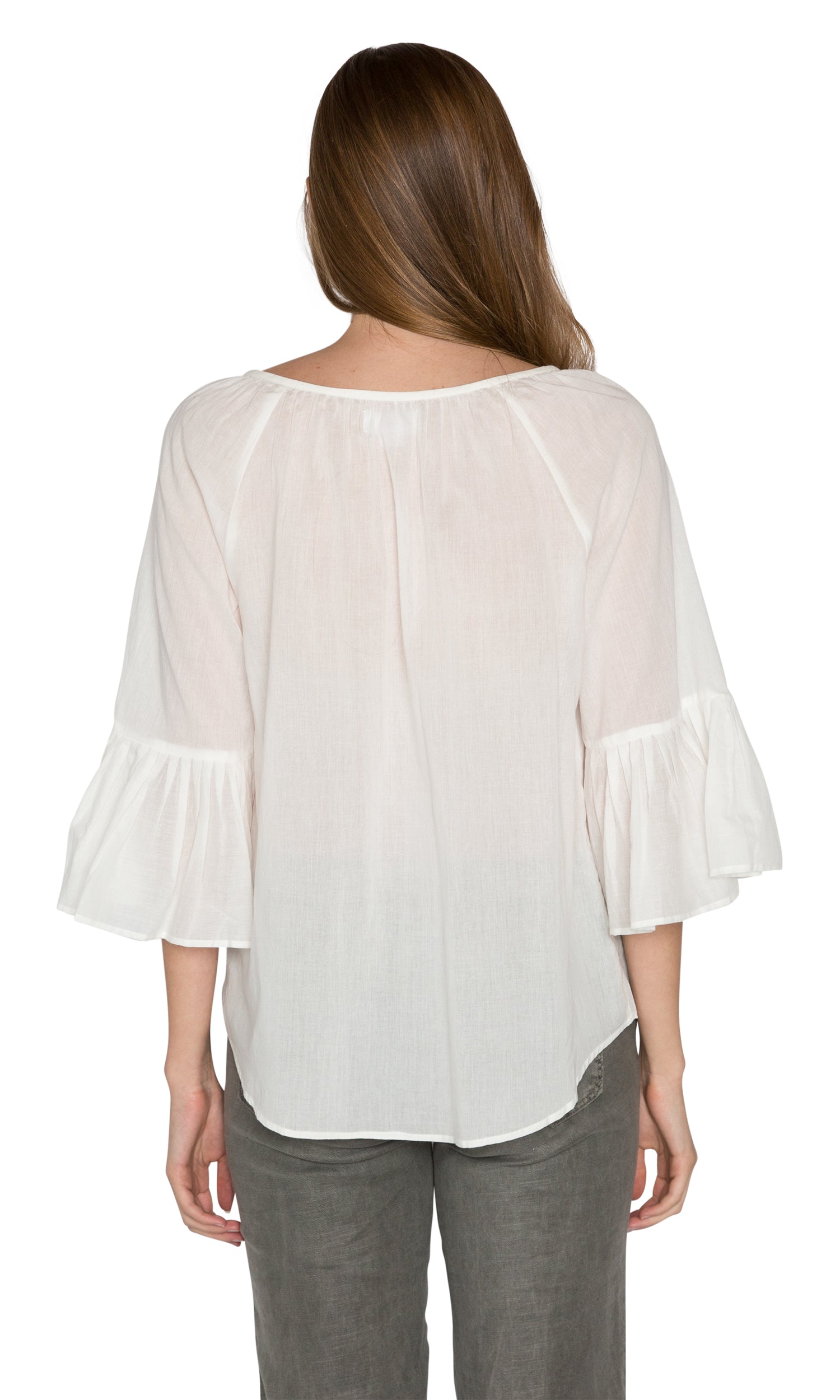 Velvet by Graham & Spencer Celina Cotton Voile Pleated Top