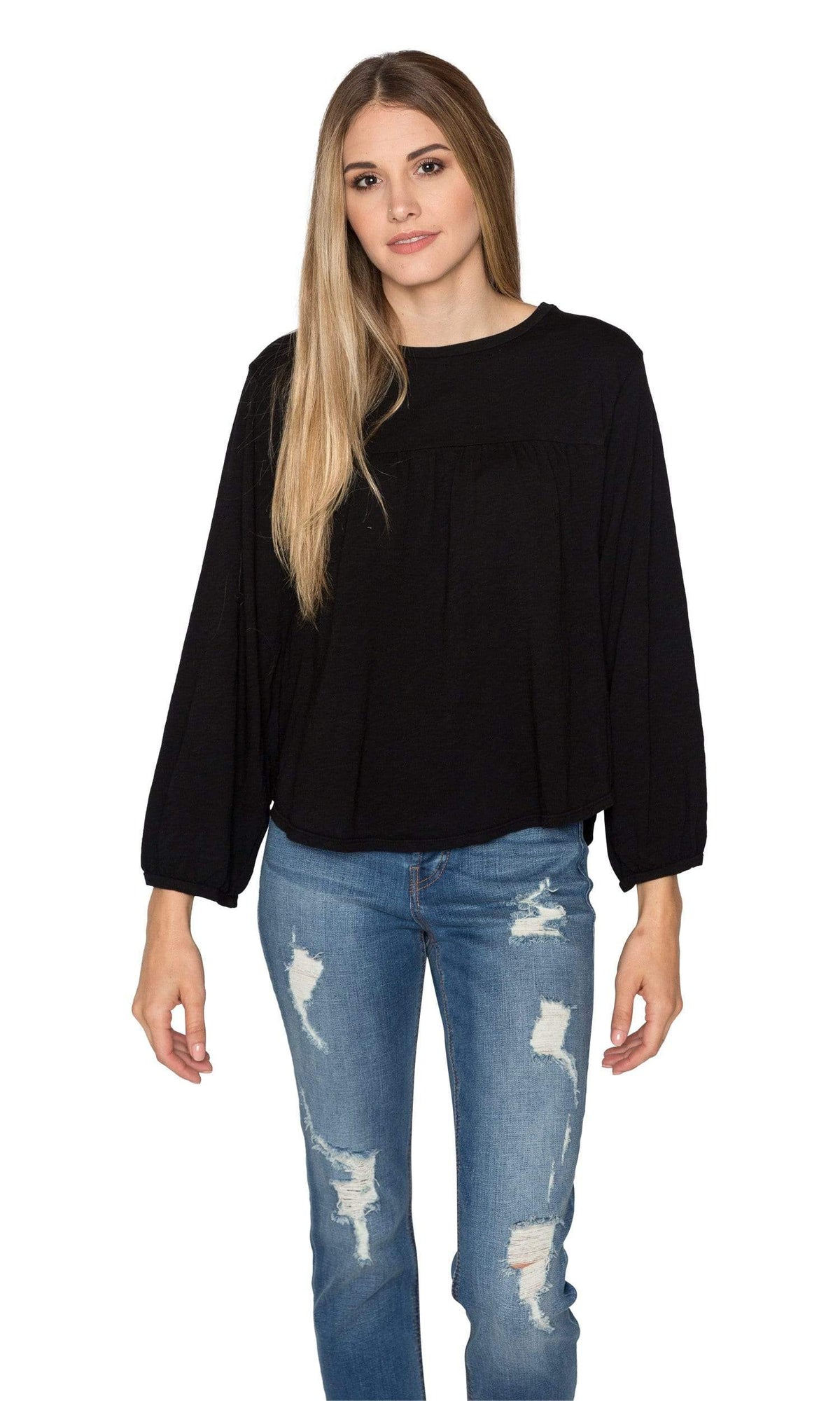 Velvet by Graham &amp; Spencer Winnah Cotton Slub Peasant Top