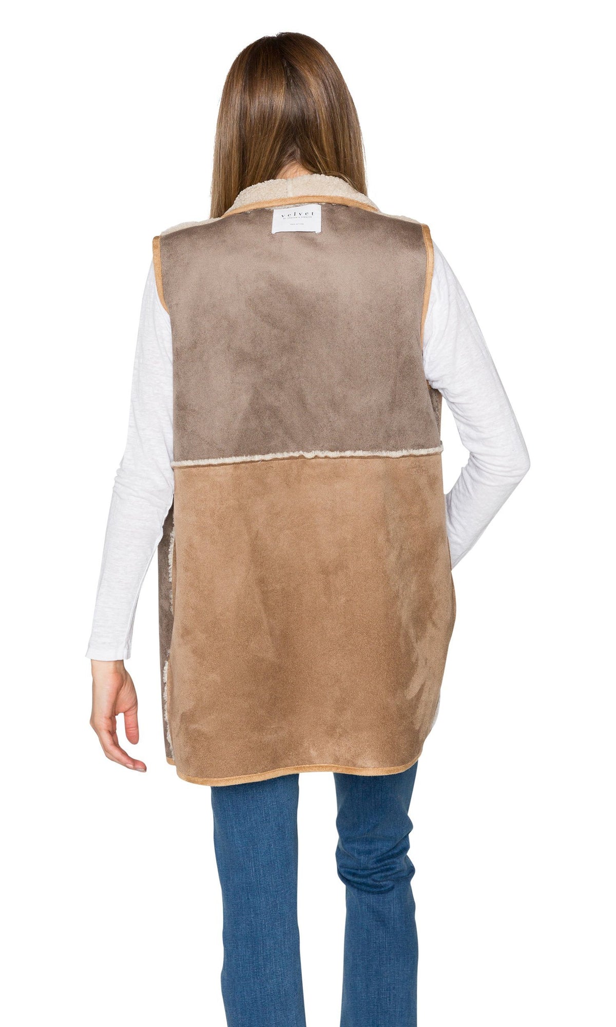 Velvet by Graham &amp; Spencer Valetta Faux Sherpa Reversible Colorblock Vest