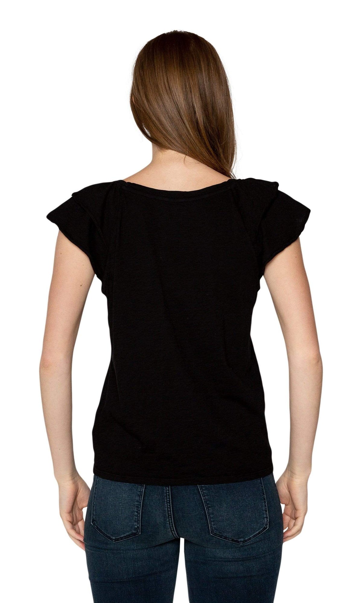 Velvet by Graham &amp; Spencer Bethanie Cotton Slub Ruffle Sleeve Tee