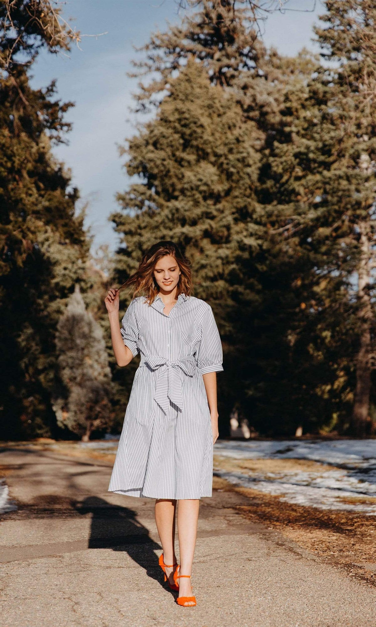 Velvet by Graham &amp; Spencer Penelope Cotton Stripe Shirt Dress