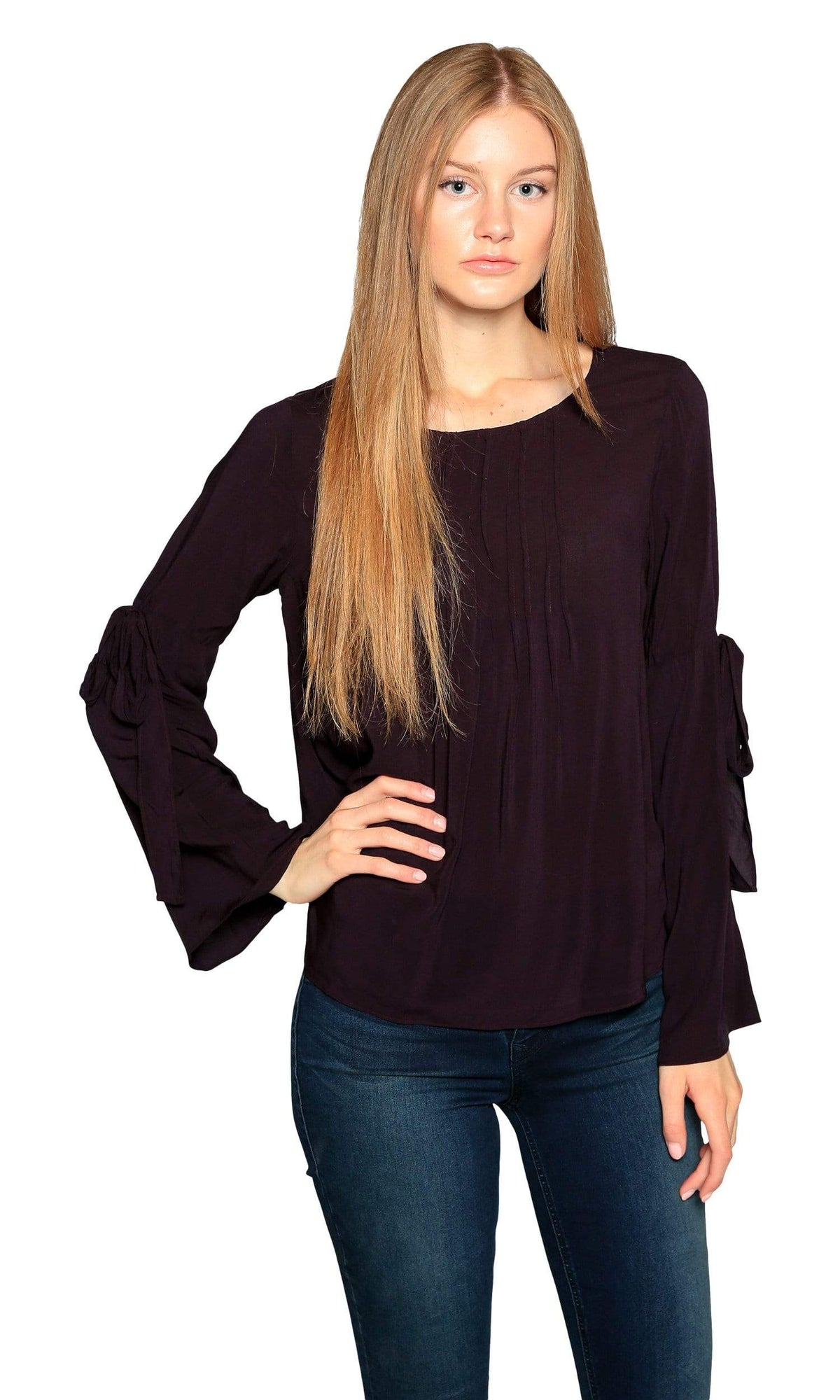 Velvet by Graham &amp; Spencer Abitha Tie Bell Sleeve Challis Top