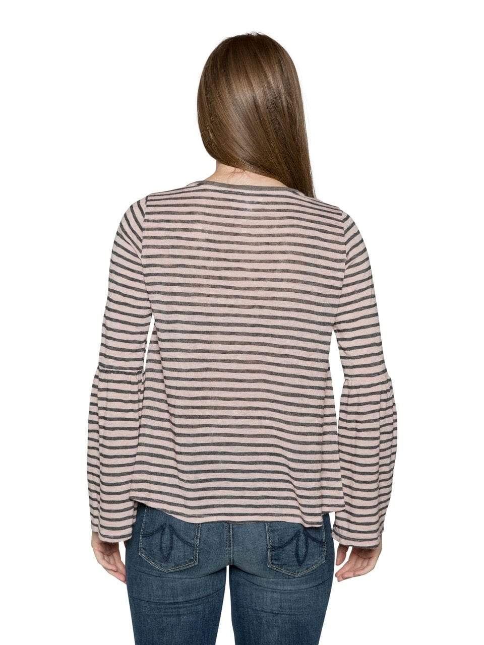 Velvet by Graham &amp; Spencer Zabrina Textured Stripe Bell Sleeve Top