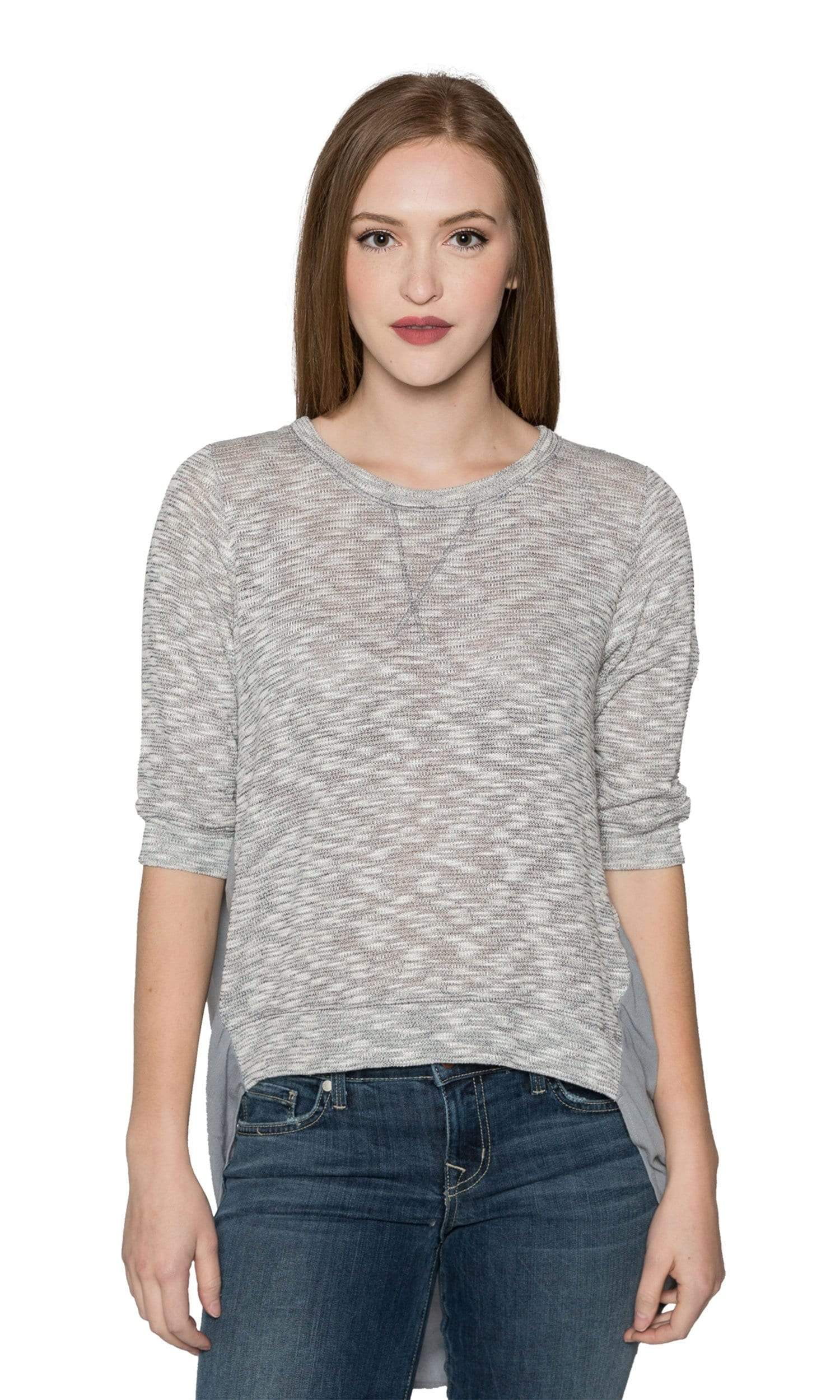 Valln Crewneck Sheer Back Top