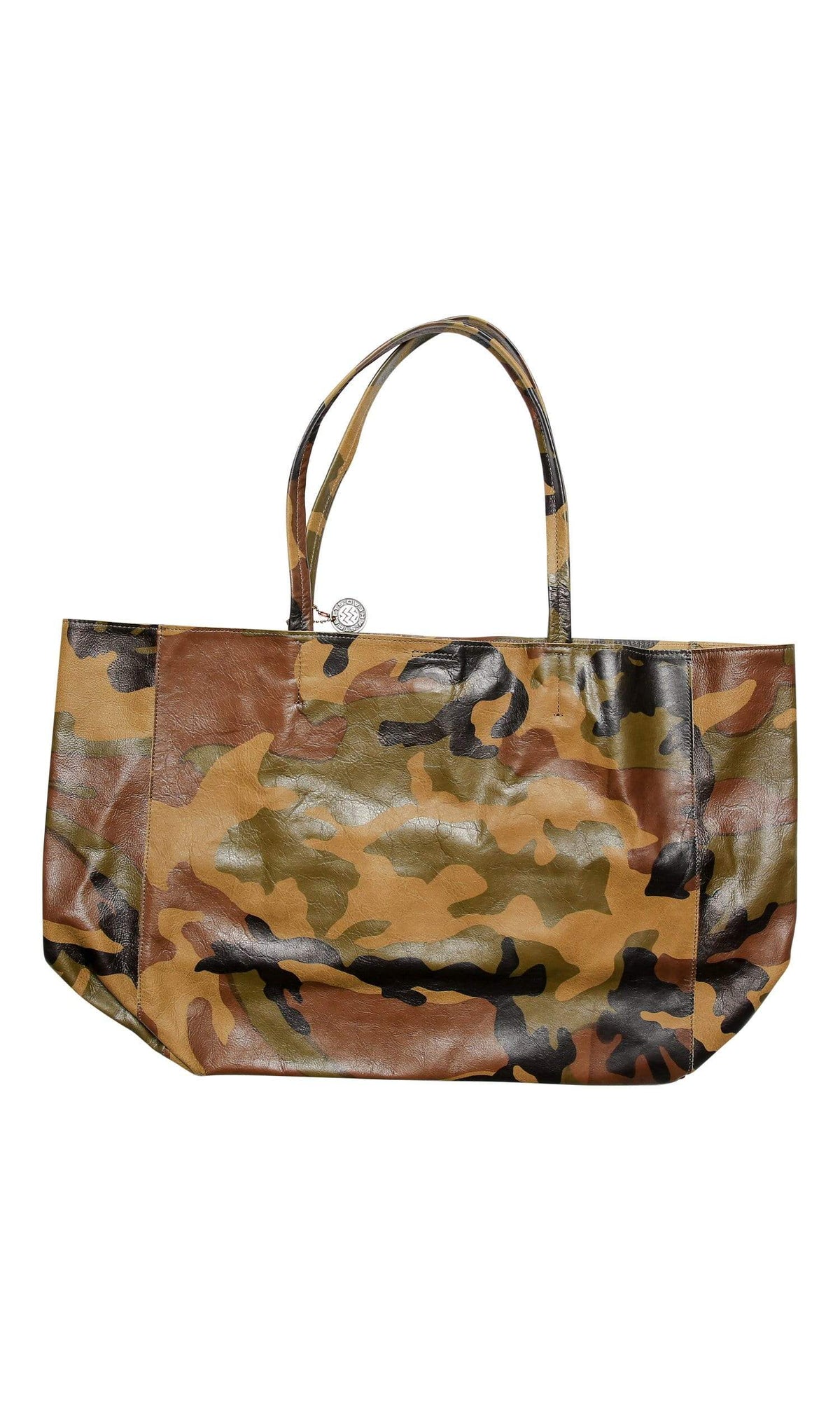 Streets Ahead Charlotte Pyramid Camo Print Large Leather Tote