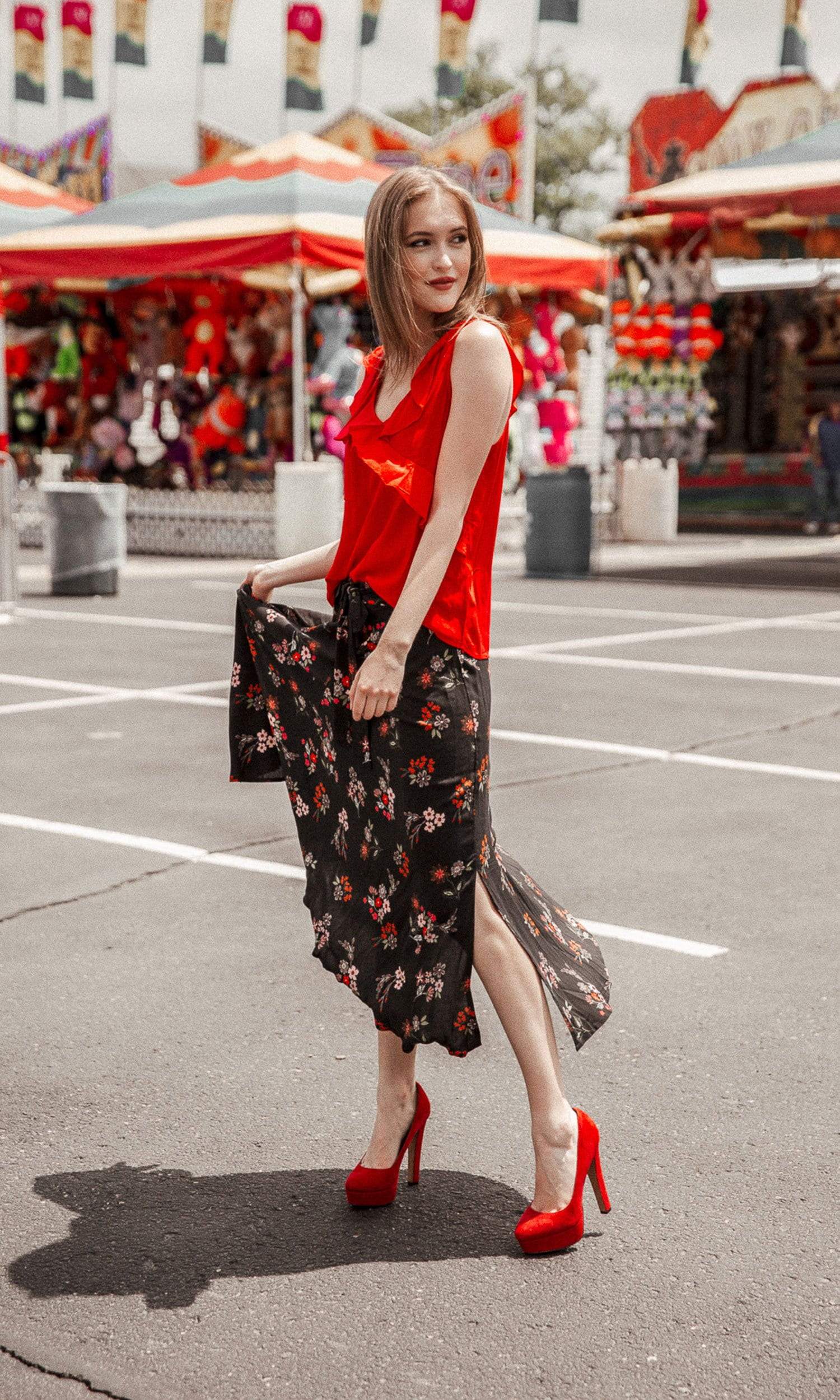 Velvet skirt outlet floral