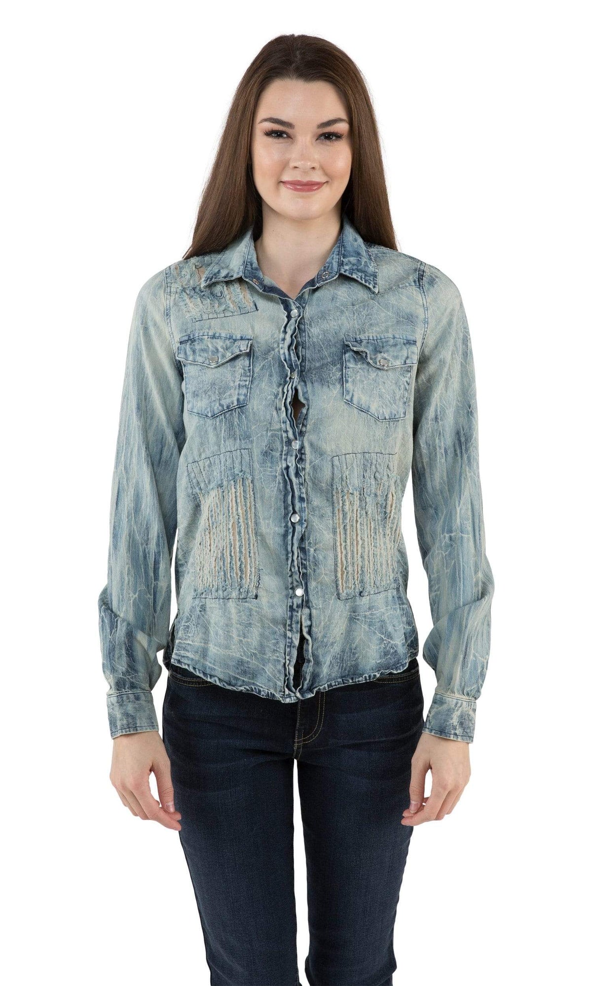 Nu Vintage Distressed Denim Top
