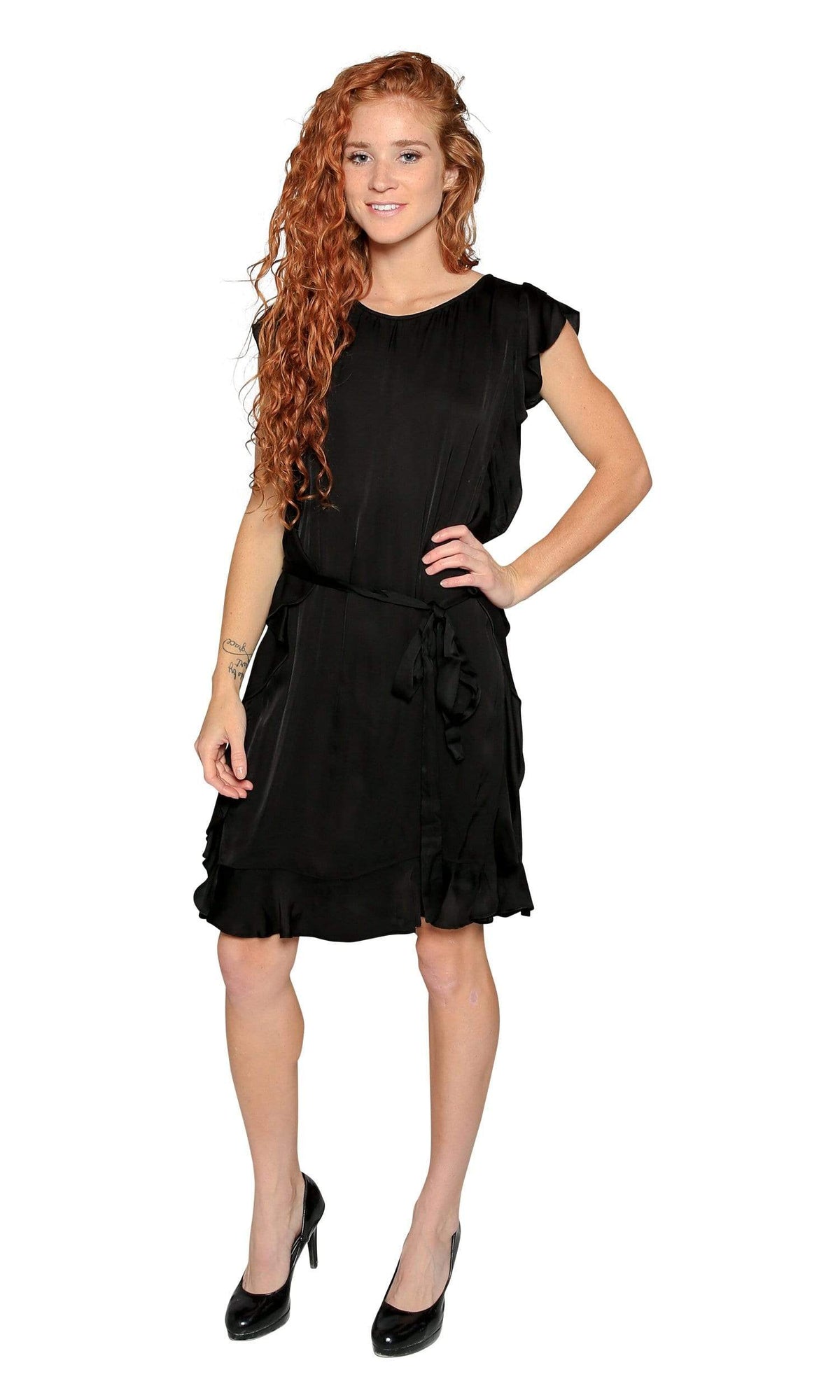 Velvet by Graham &amp; Spencer Tenley Satin Viscose Ruffle Dress