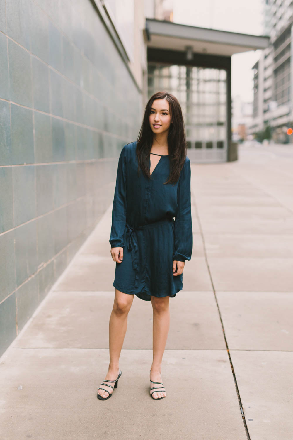 Velvet by Graham &amp; Spencer Amorita Satin V Neck Dress