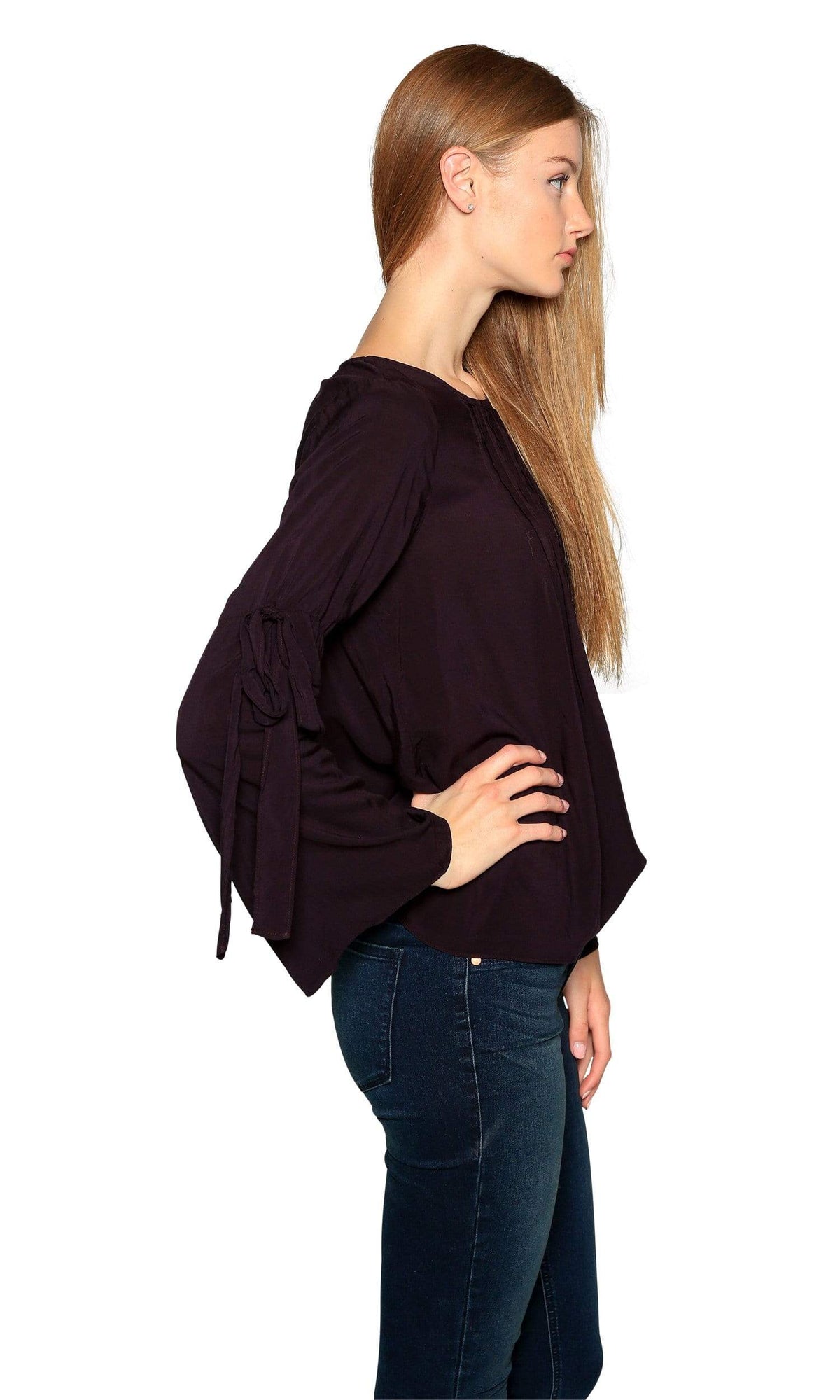 Velvet by Graham &amp; Spencer Abitha Tie Bell Sleeve Challis Top