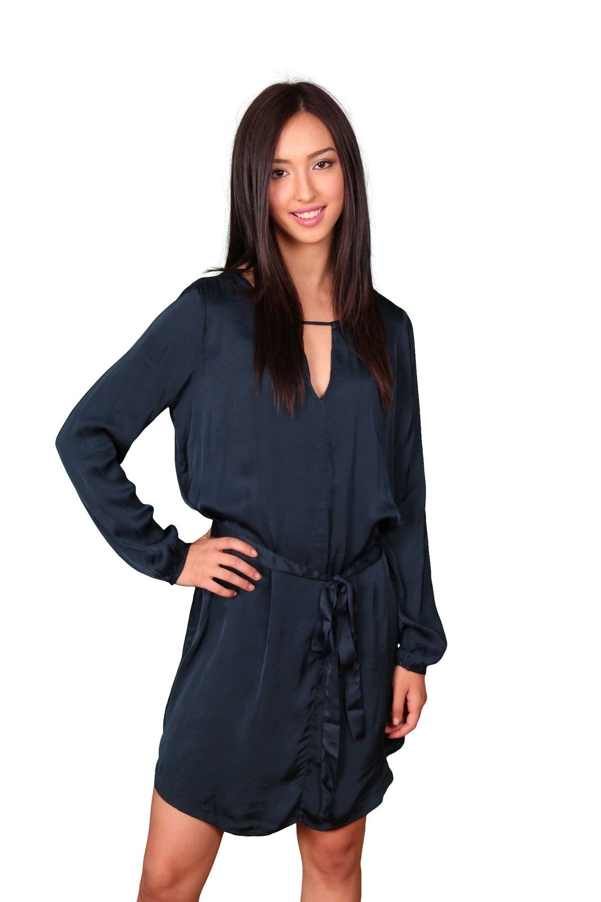 Velvet by Graham &amp; Spencer Amorita Satin V Neck Dress