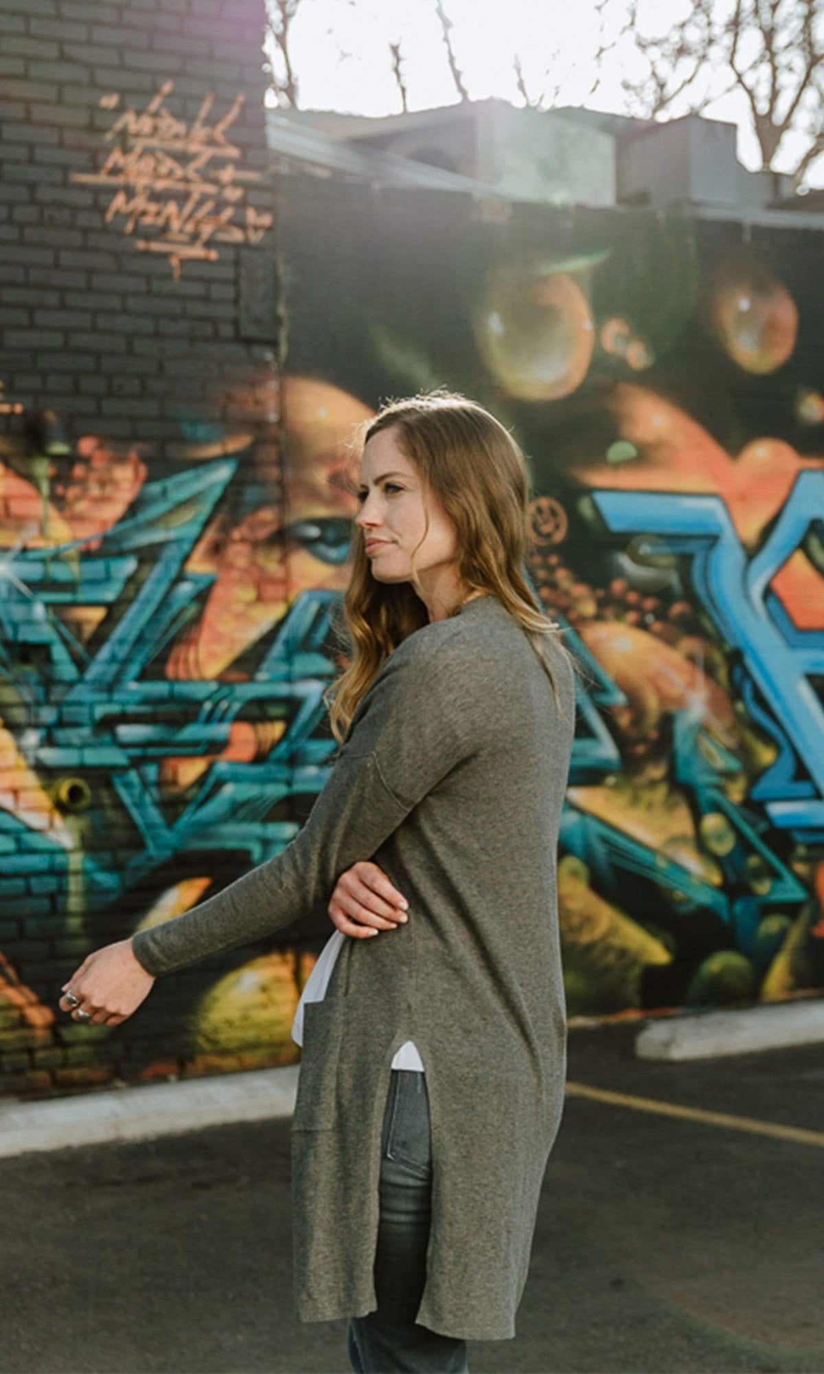 Velvet by Graham &amp; Spencer Denise Lux Cotton Long Slit Cardigan