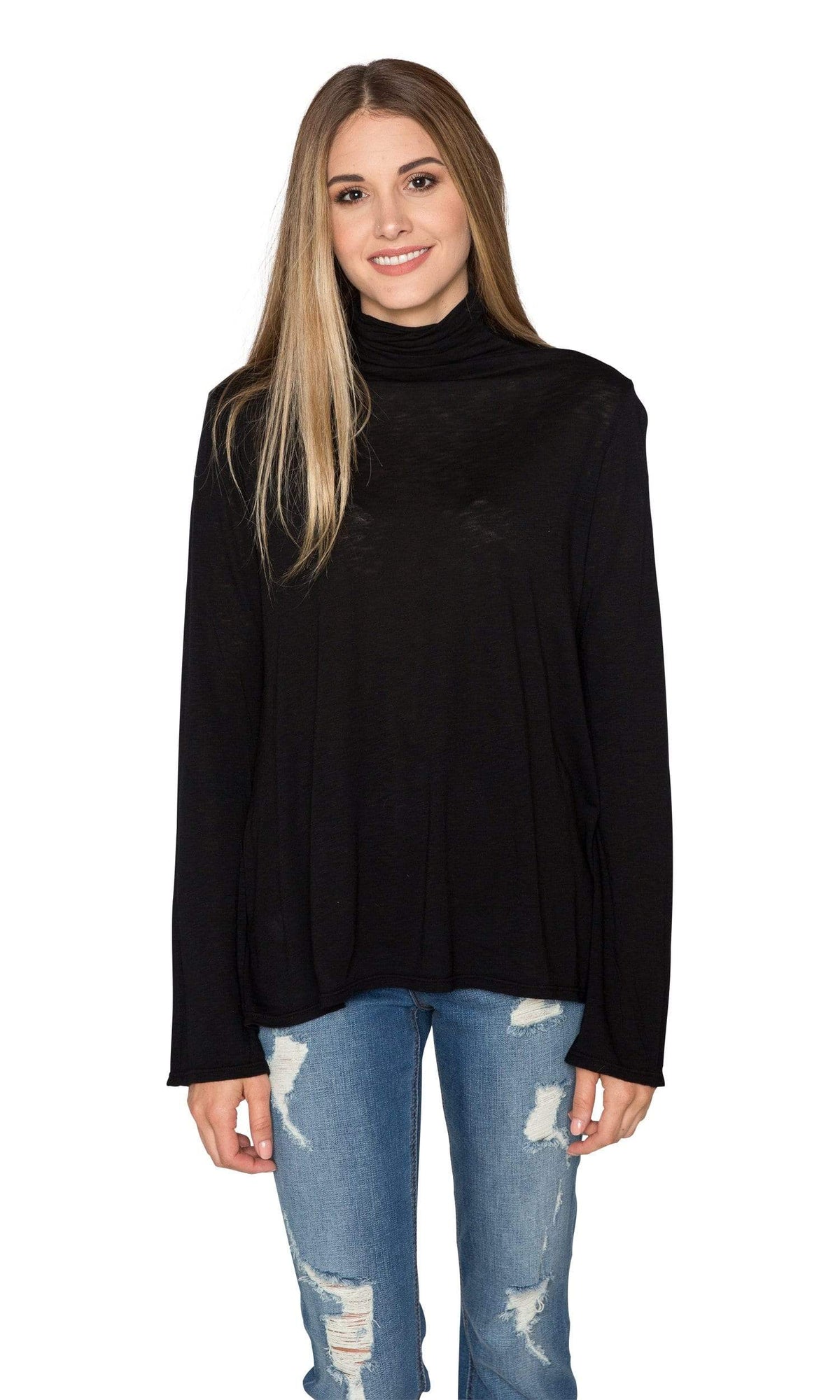 Velvet by Graham &amp; Spencer Era Lux Slub Mock Neck Tee