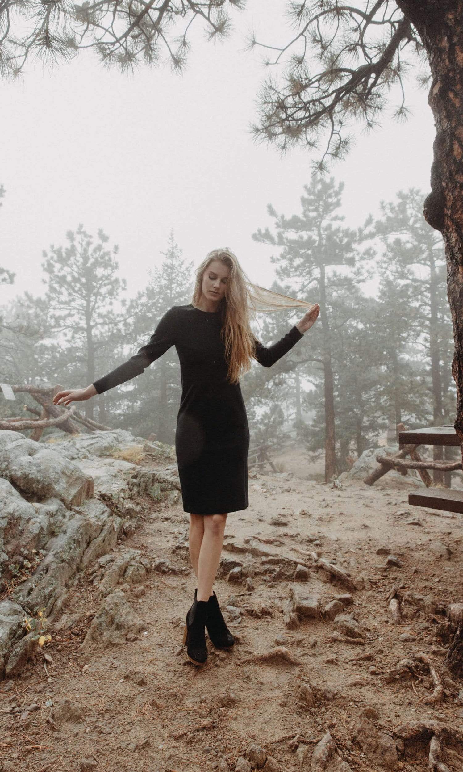 Level 99 Nev Long Sleeve Faux Suede Fitted Dress - Vintage Fringe Level 99 Nev Long Sleeve Faux Suede Fitted Dress - Vintage Fringe