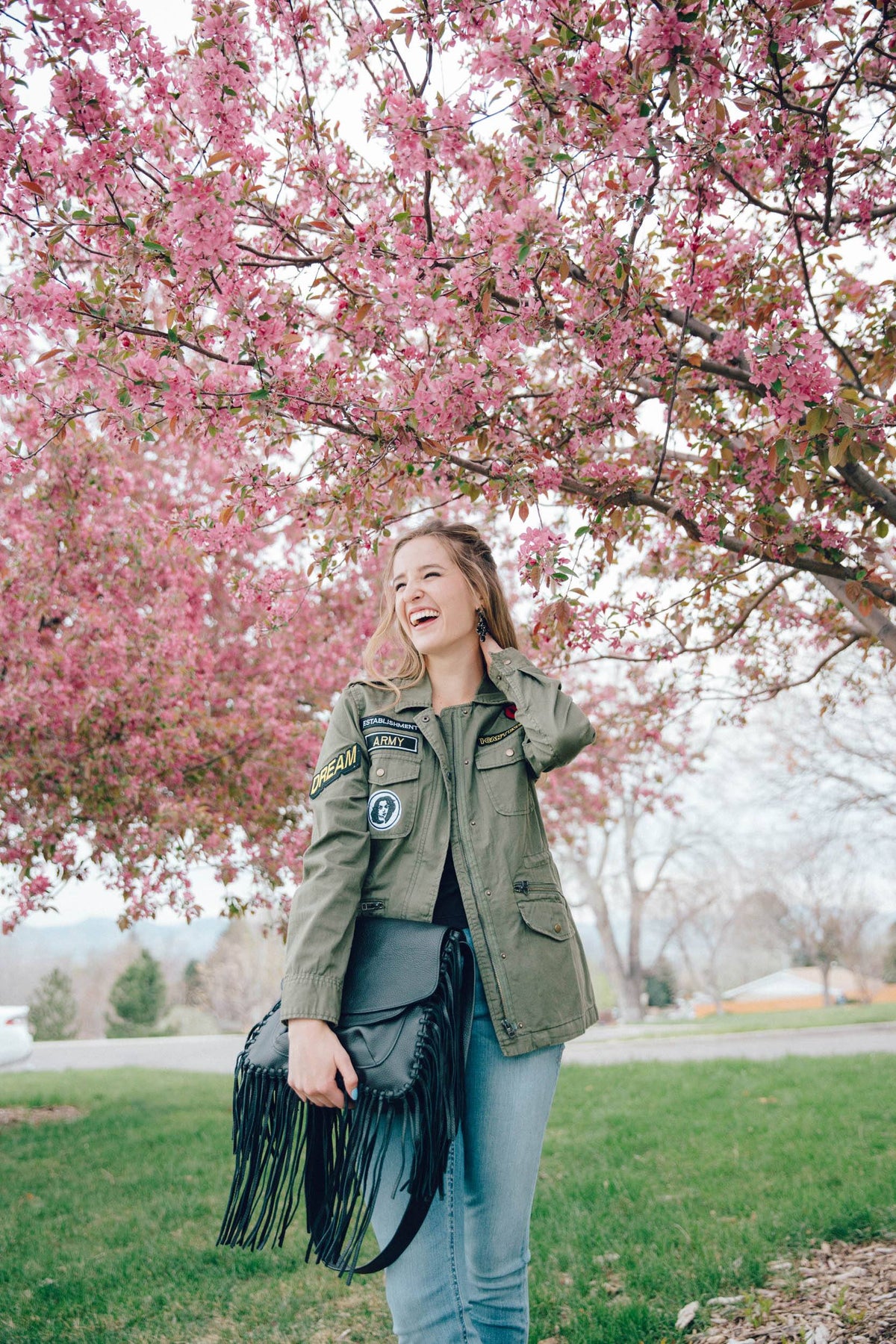 Velvet by Graham &amp; Spencer Andreea Patch Cotton Army Jacket