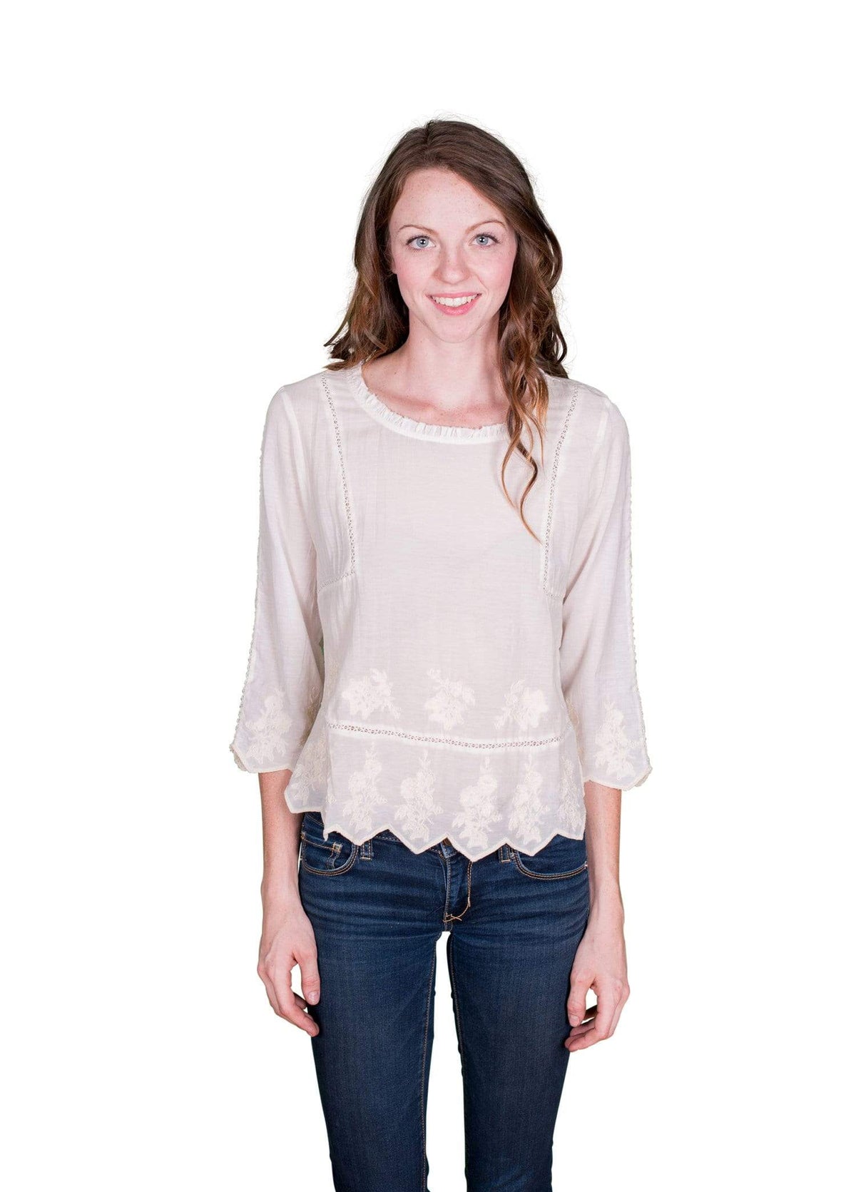 Velvet by Graham &amp; Spencer Milio Embroidered Cotton Voile Top