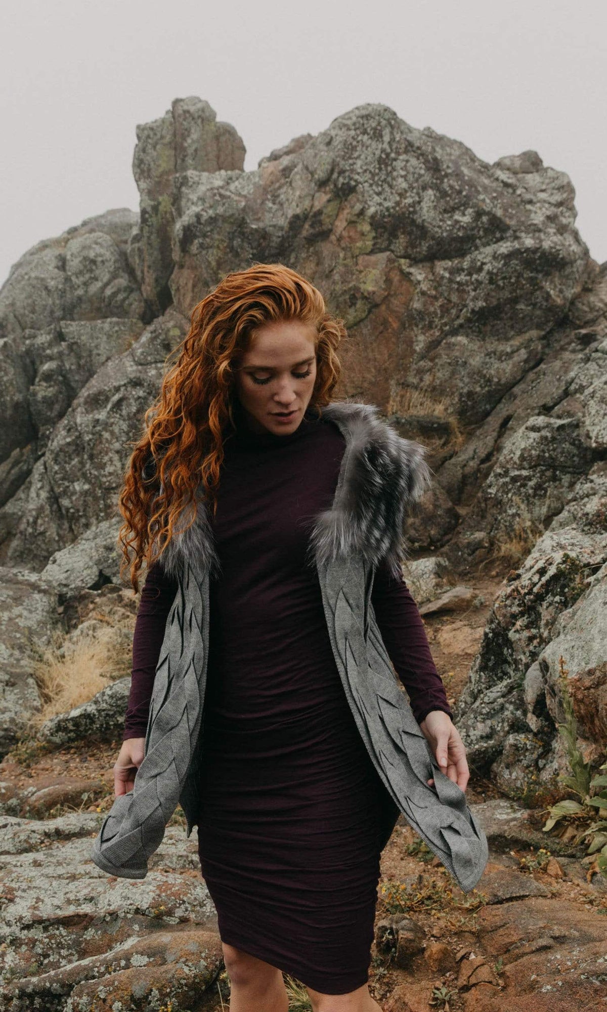 Love Token Melody Genuine Rabbit Fur Trim Vest