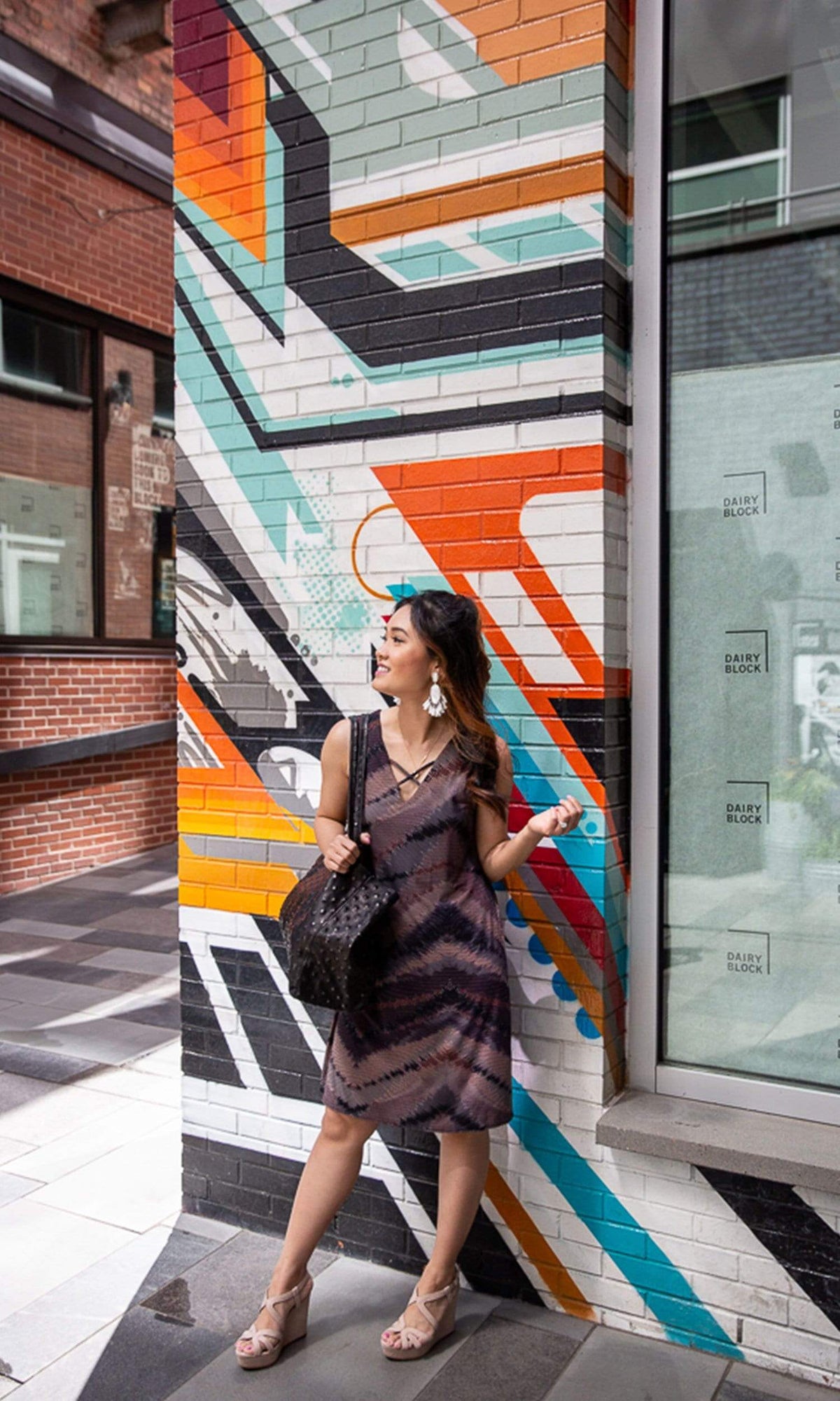 Viereck Astrid Lace-Up Sleeveless Shift Dress