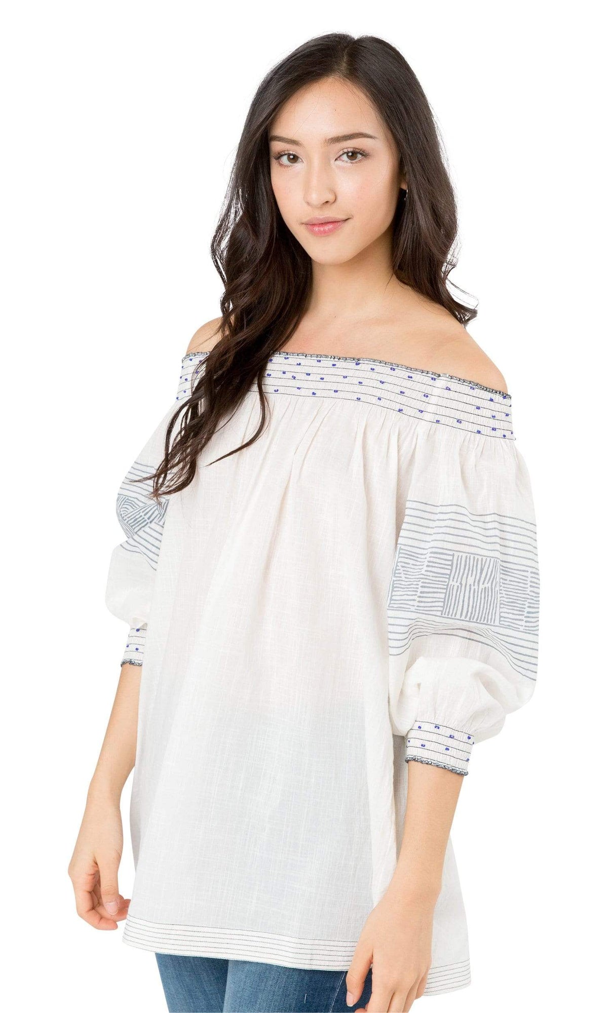 Velvet by Graham &amp; Spencer Brynna Off the Shoulder Embroidered Top