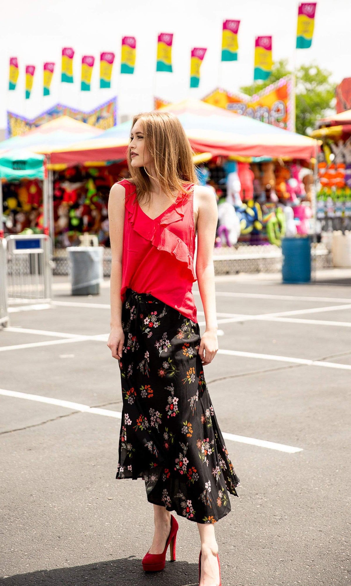 Velvet by Graham &amp; Spencer April Rayon Challis Ruffle Top