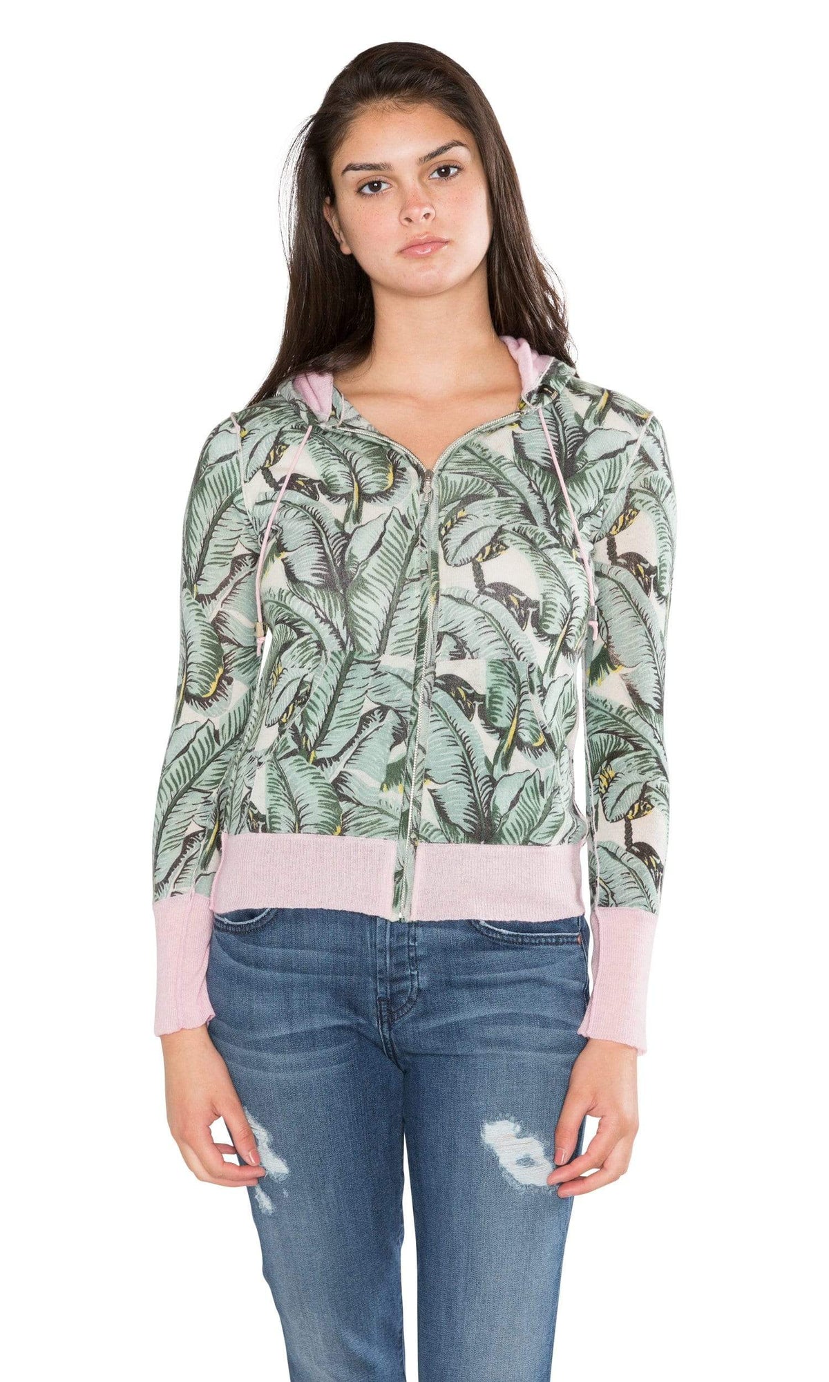 Knitwit Indochine Print Light Cashmere Zip Hoodie