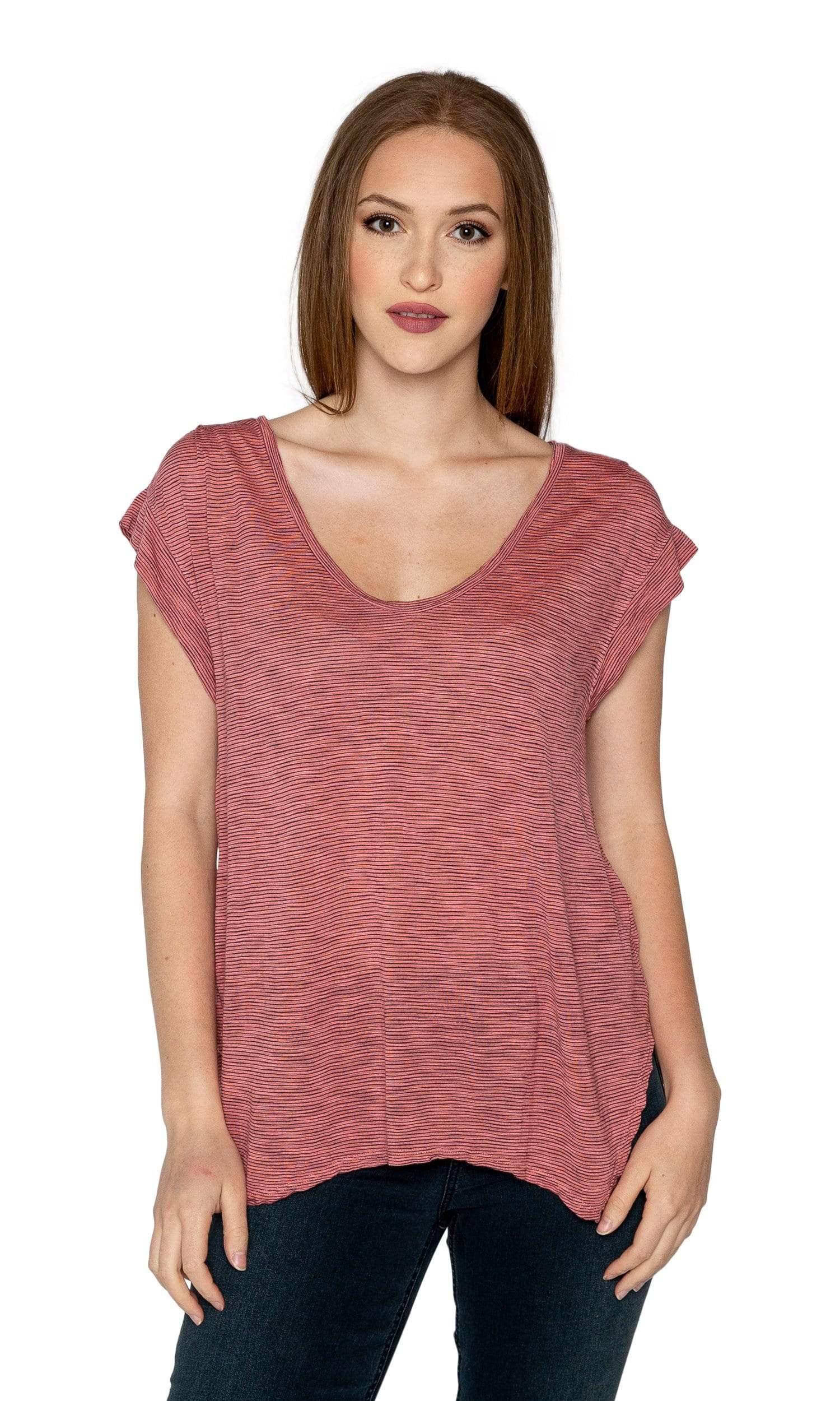 Velvet by Graham & Spencer Hannah Scoop Neck Jersey Tee