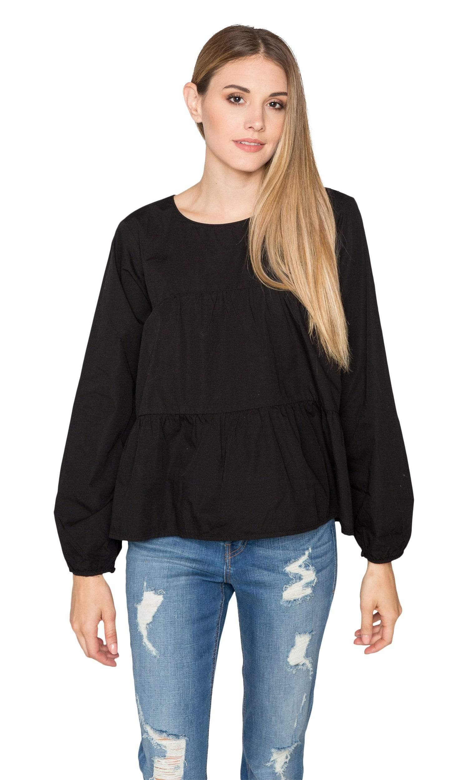 Velvet by Graham & Spencer Blaine Crispy Poplin Ruffle Top