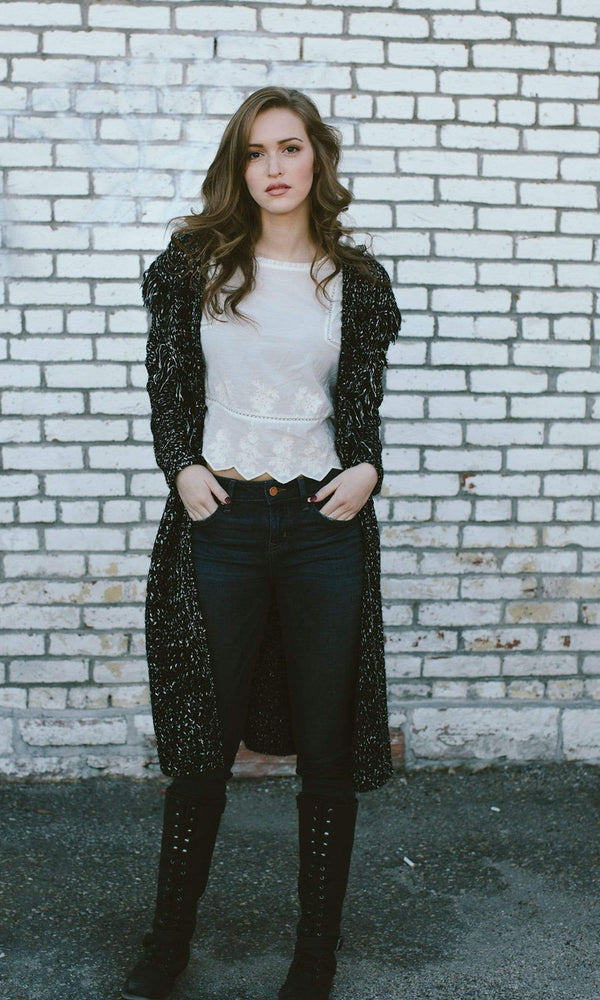 ASTR Opal Cardigan - Vintage Fringe