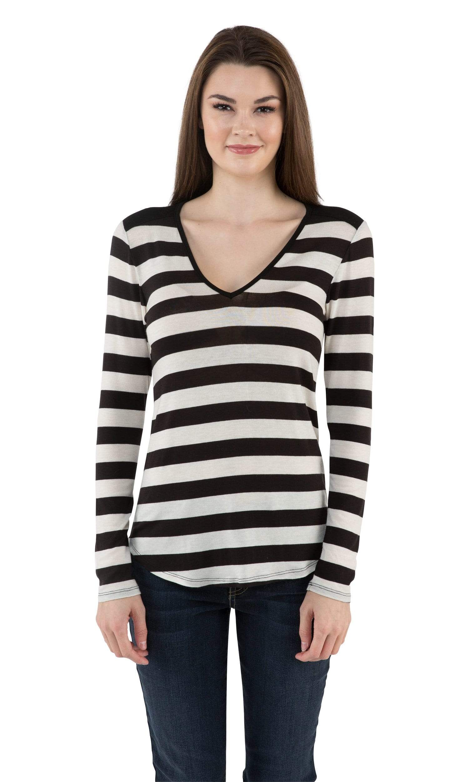 Velvet by Graham & Spencer Kabira Striped V Neck Top
