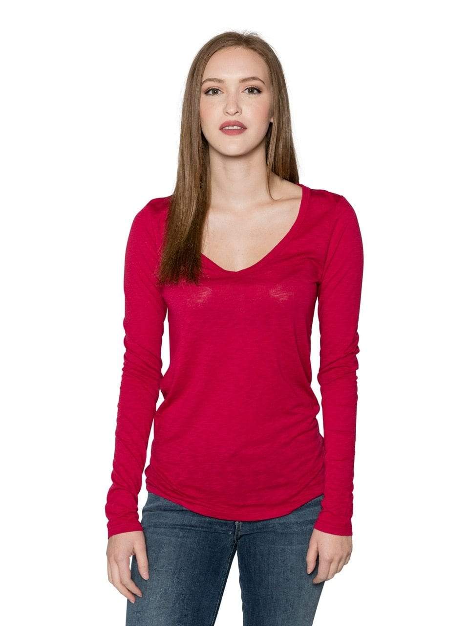 Velvet by Graham &amp; Spencer Atlanta Lux Slub V Neck Top