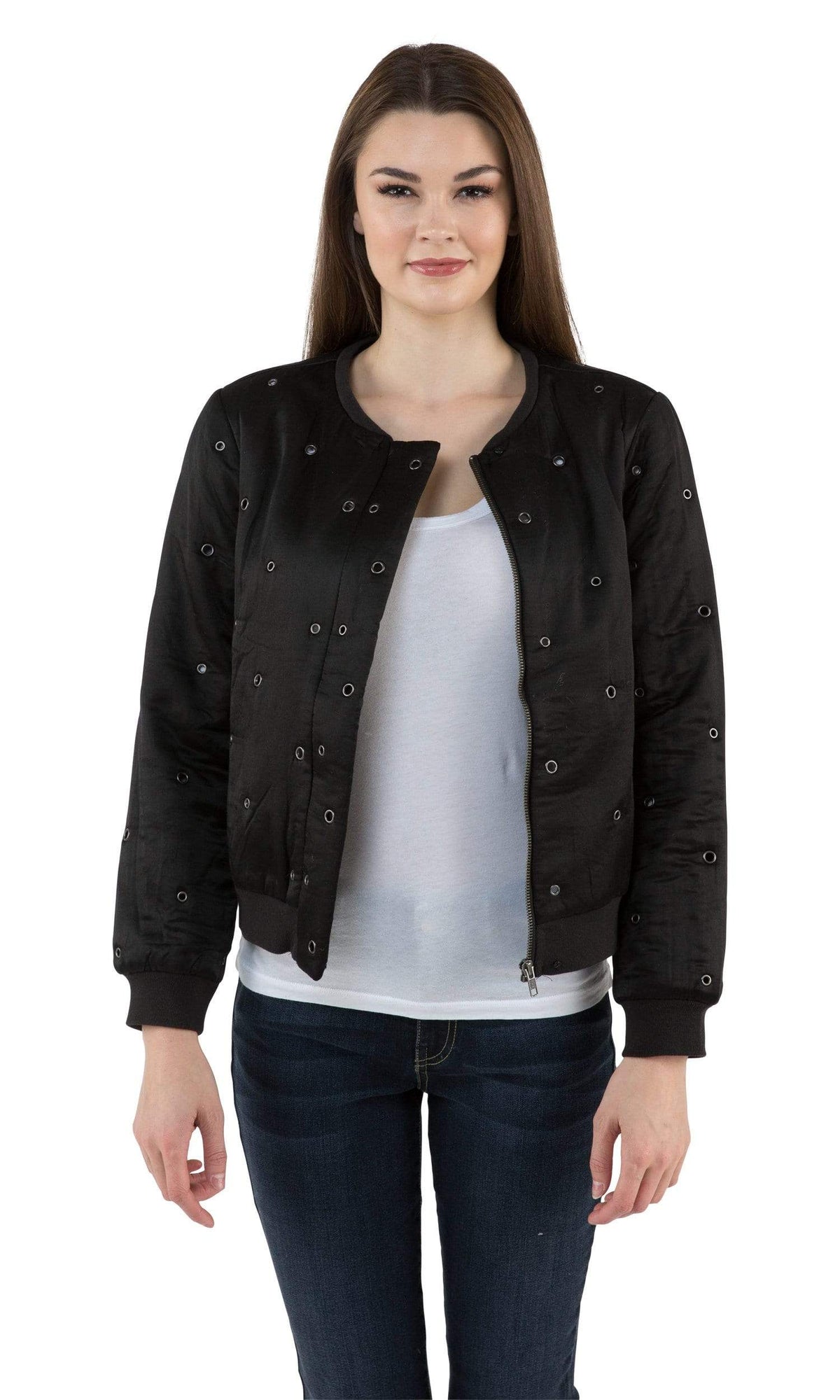 Velvet by Graham &amp; Spencer Viviette Grommet Bomber Jacket