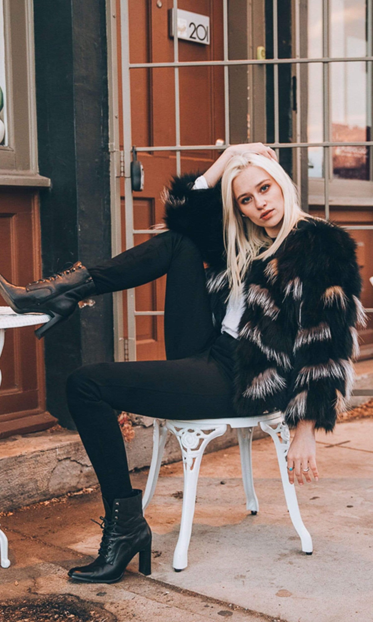 Love Token Melanie Genuine Fur Pattern Jacket