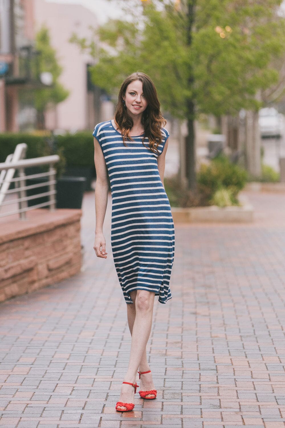 Velvet by Graham &amp; Spencer Leila Linen Stripe Tank Dress
