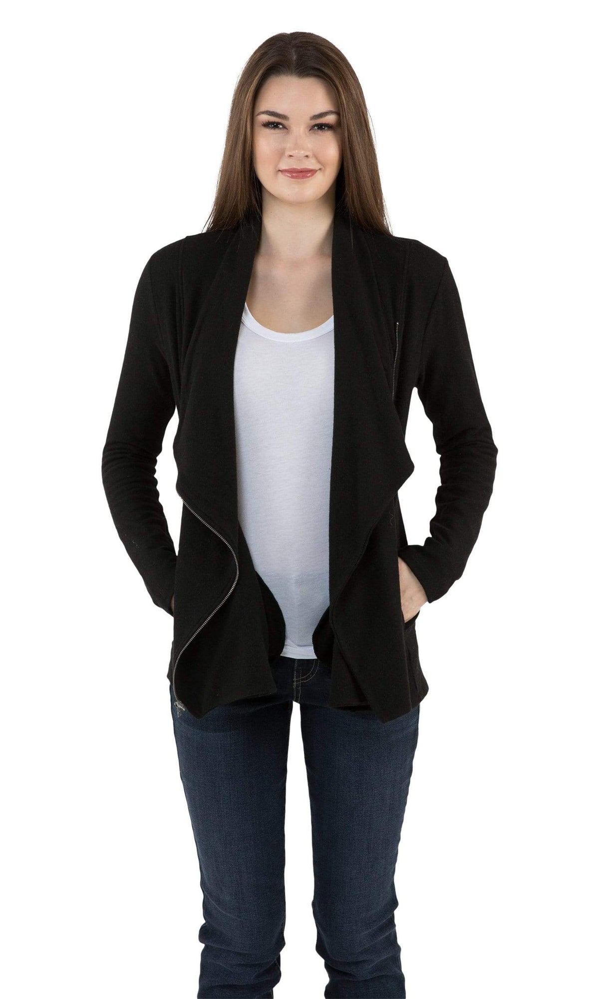 Velvet by Graham &amp; Spencer Jesseray Cozy Jersey Zip-Up Cardigan