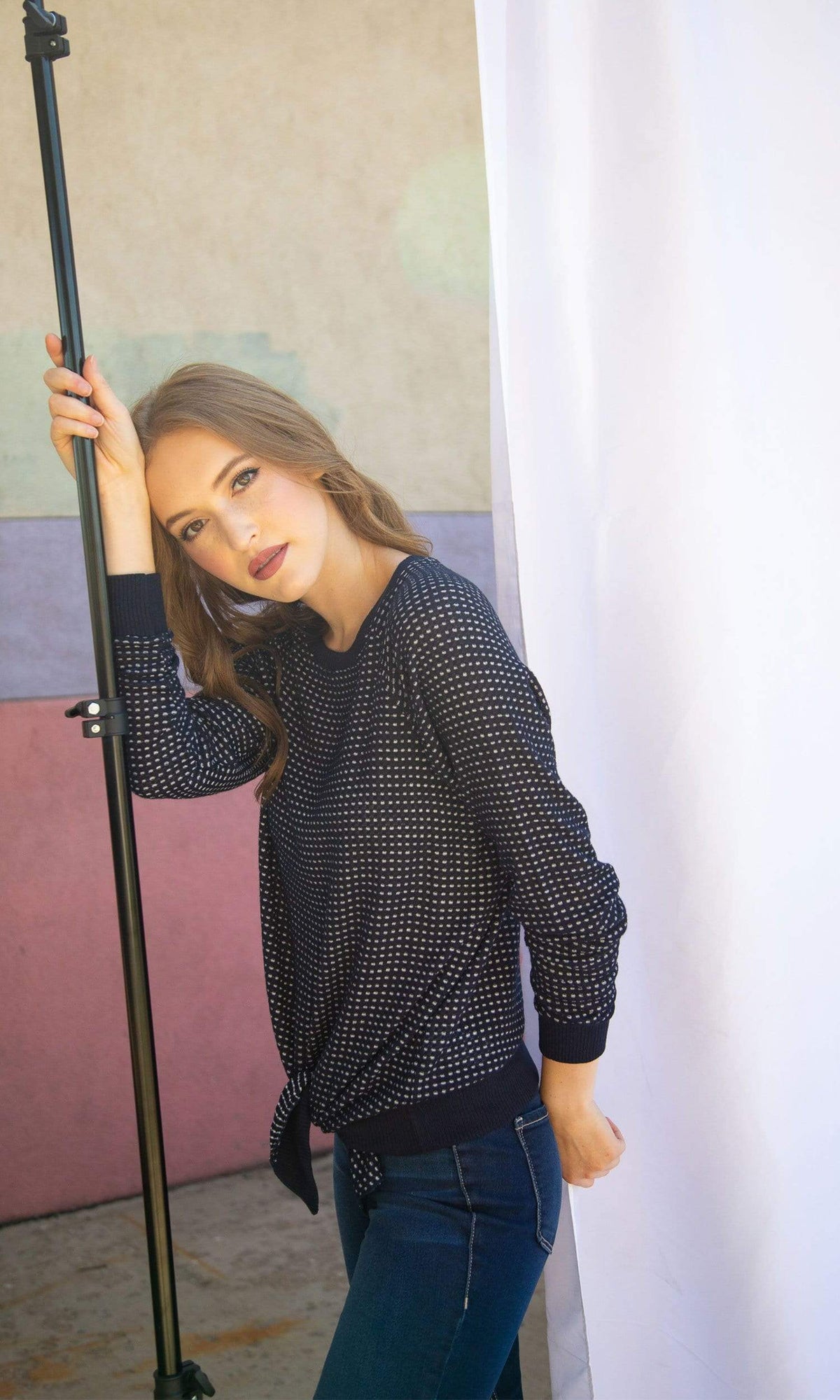 Velvet by Graham &amp; Spencer Matilda Sheer Thermal Knit Tie Top