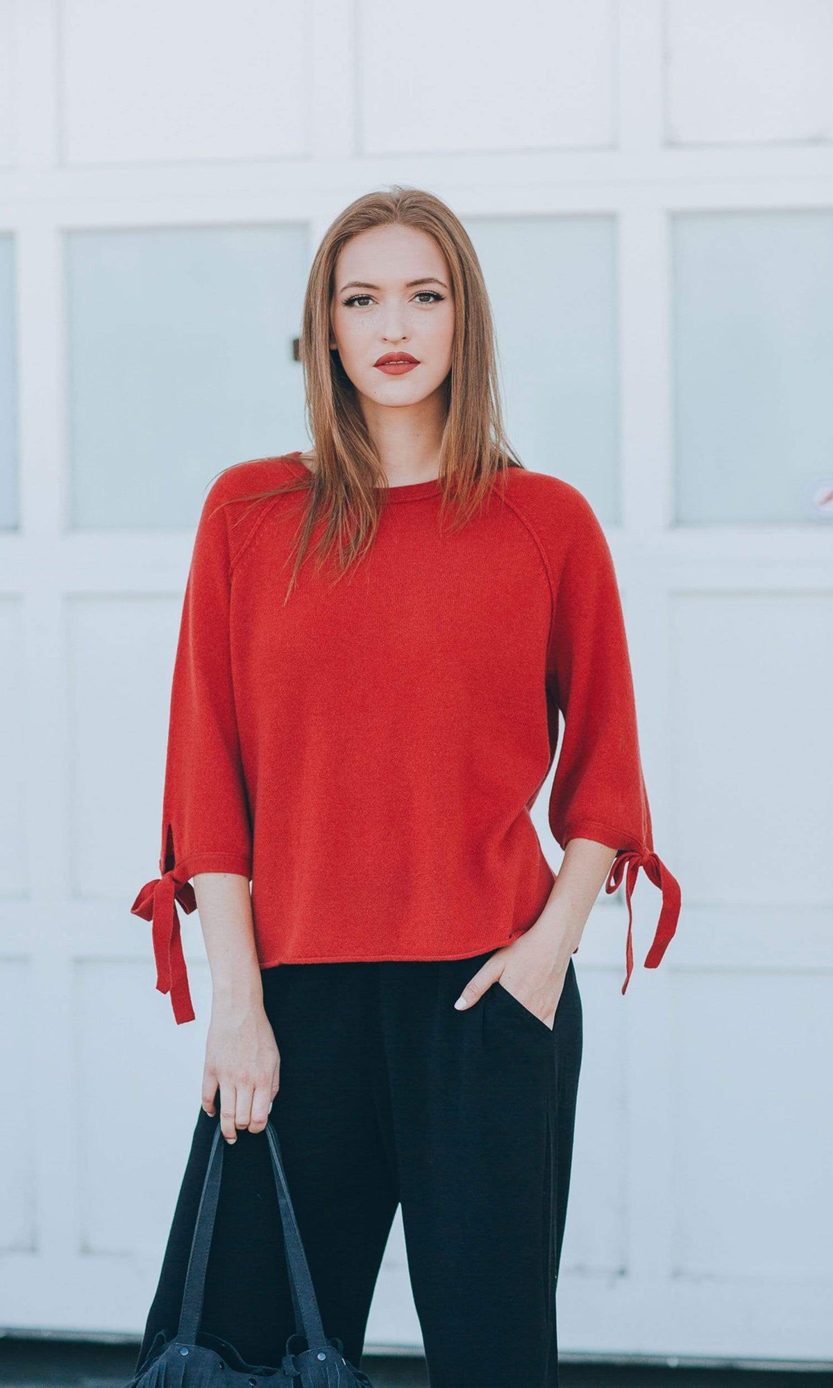 Velvet by Graham &amp; Spencer Nicolette Cashmere Tie Sleeve Sweater