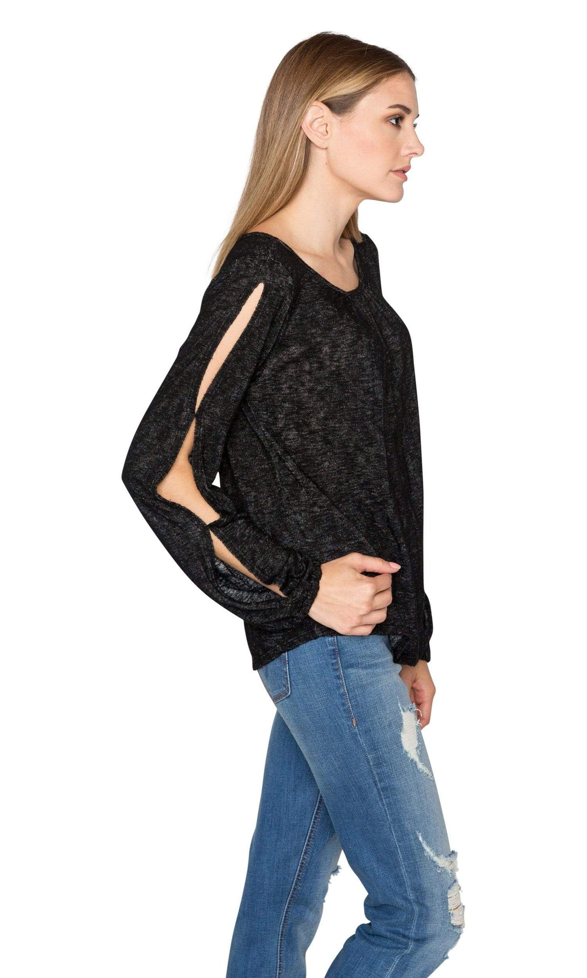 Velvet by Graham &amp; Spencer Bellatrix Slit Sleeve Textured Knit Top