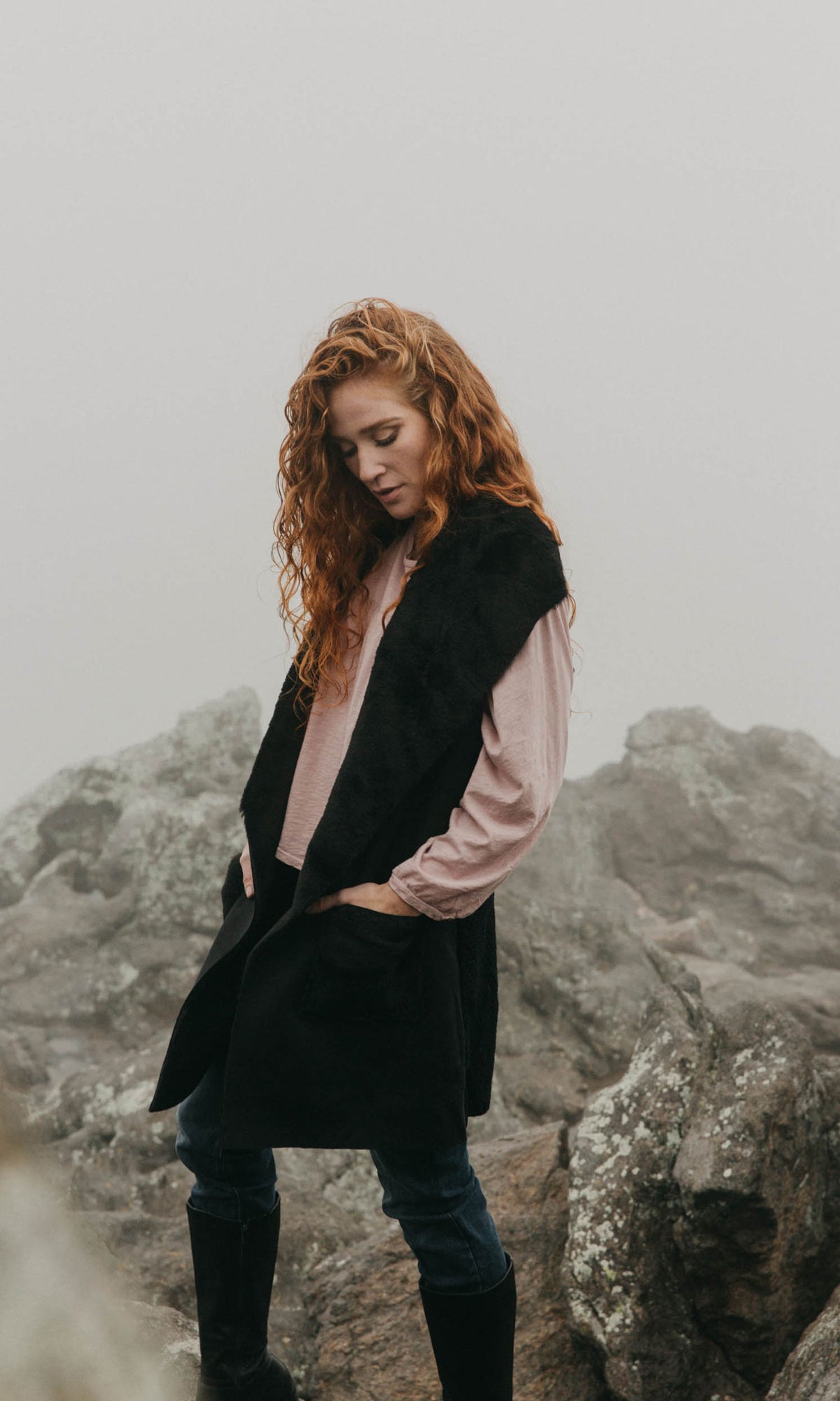 Love Token Andrea Faux Shearling Long Vest