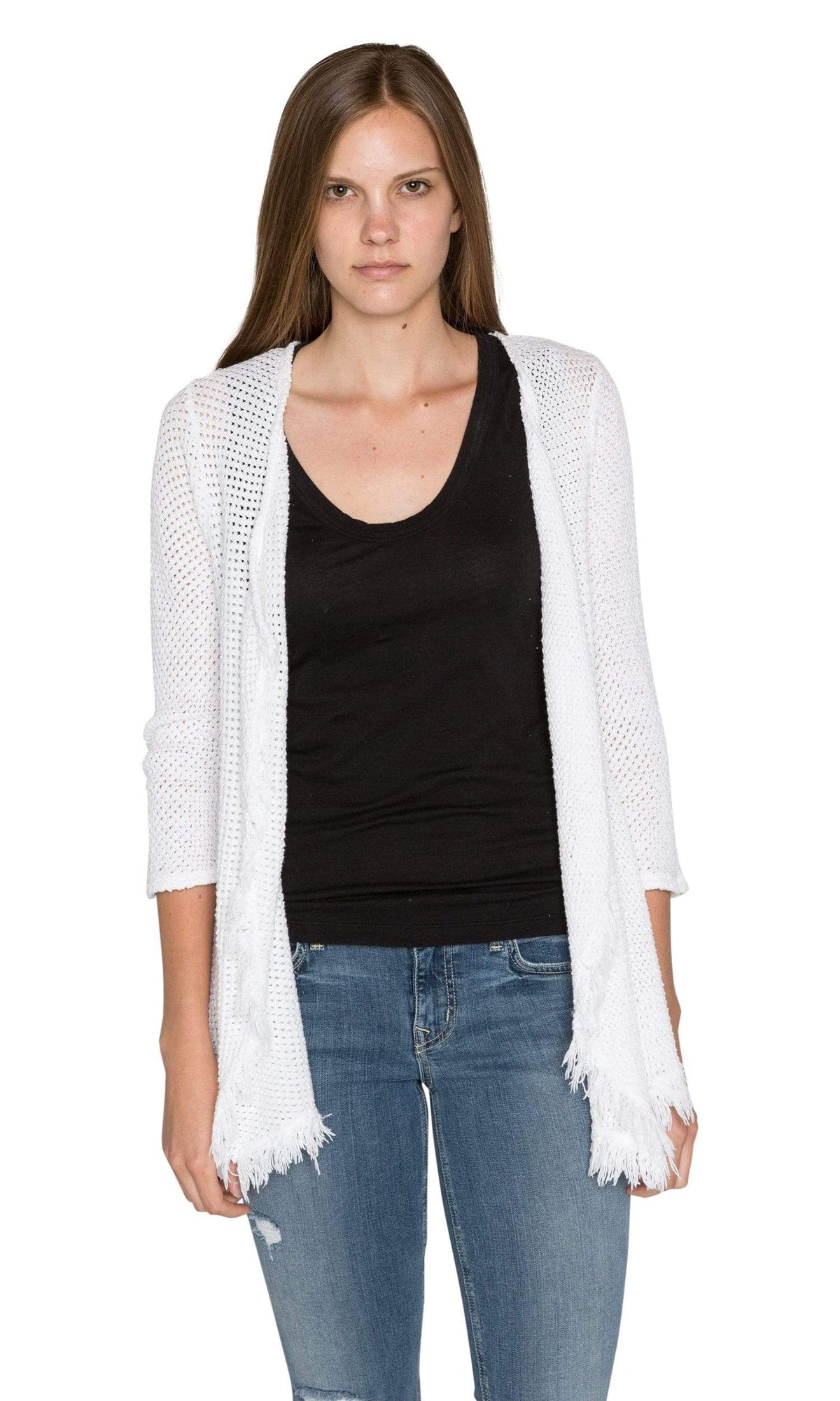 Velvet by Graham &amp; Spencer Floran Crochet Knit Drape Cardigan