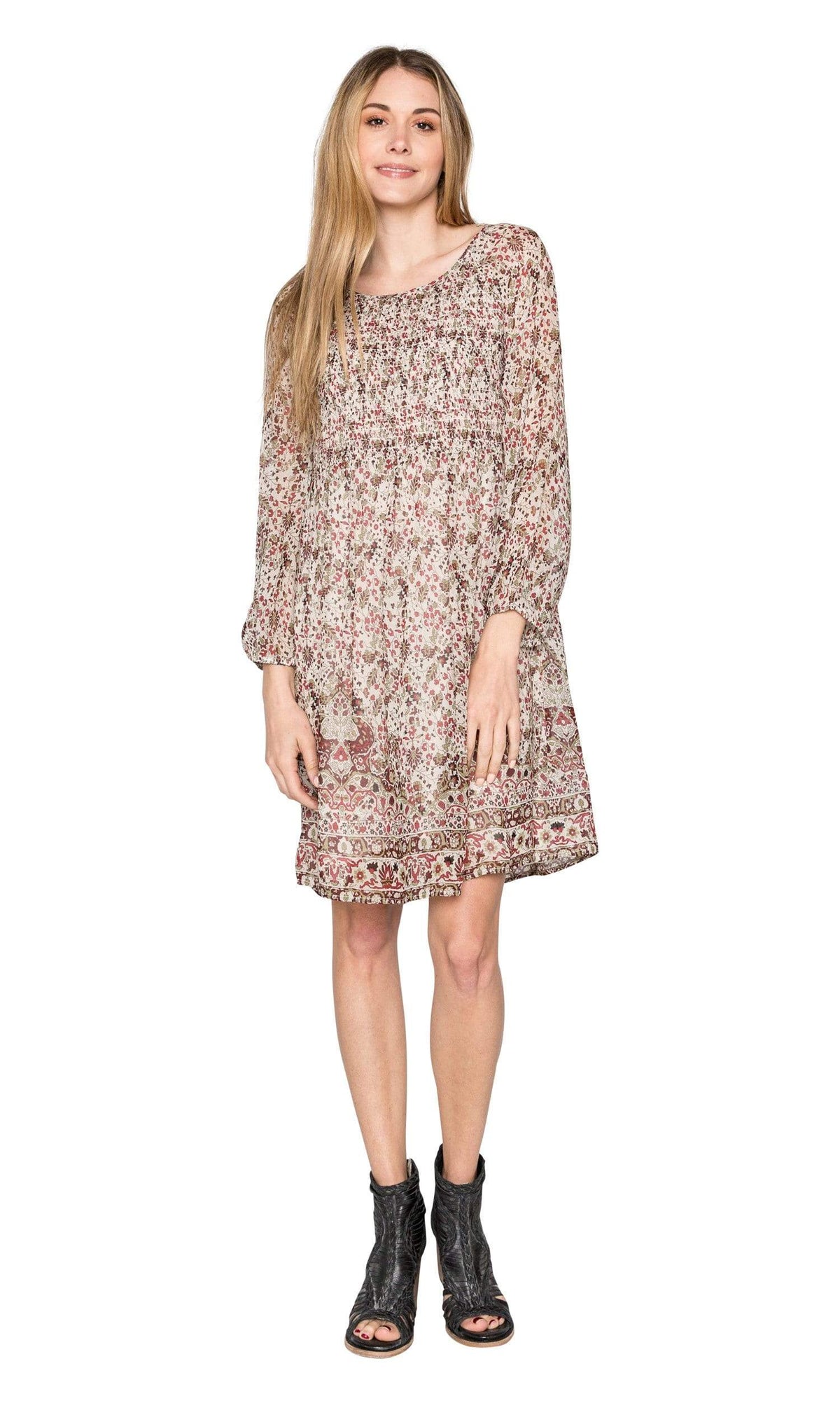 Velvet by Graham &amp; Spencer Ariana Printed Smocked Dress