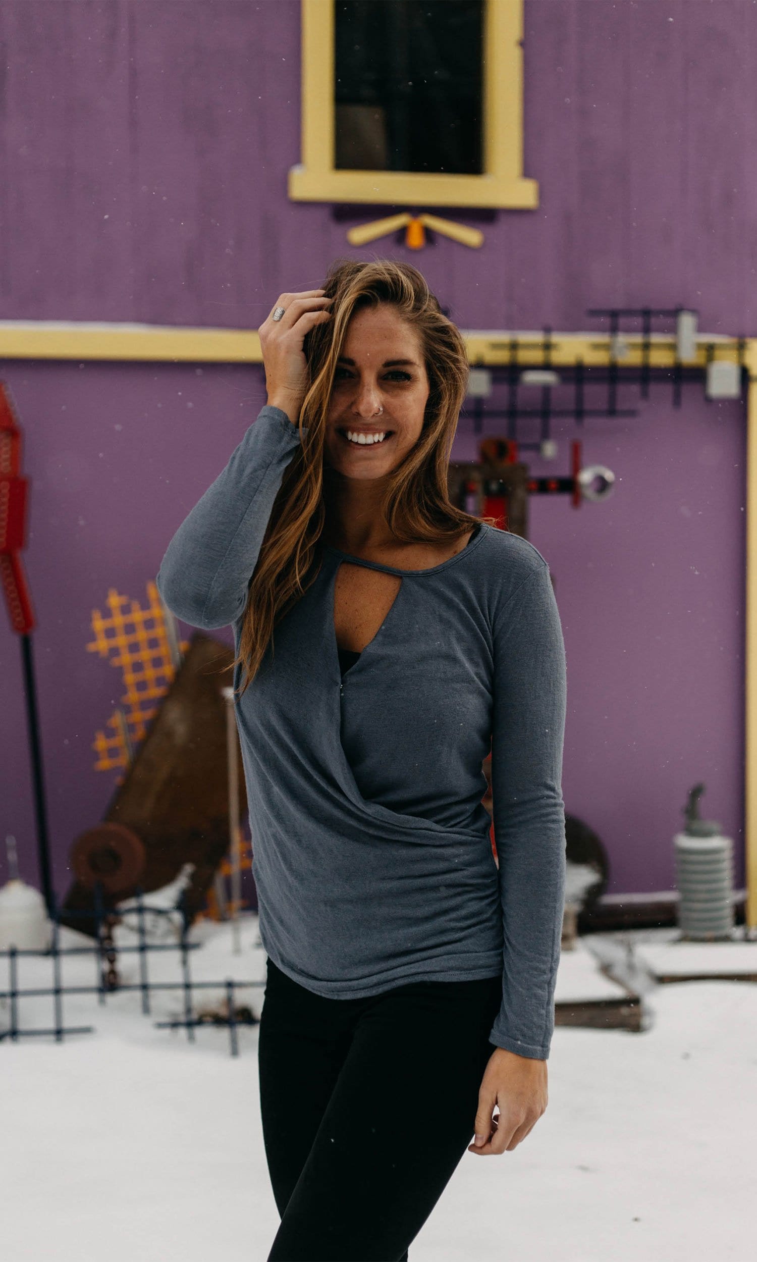 Velvet by Graham & Spencer Brida Texture Knit Crossover Top