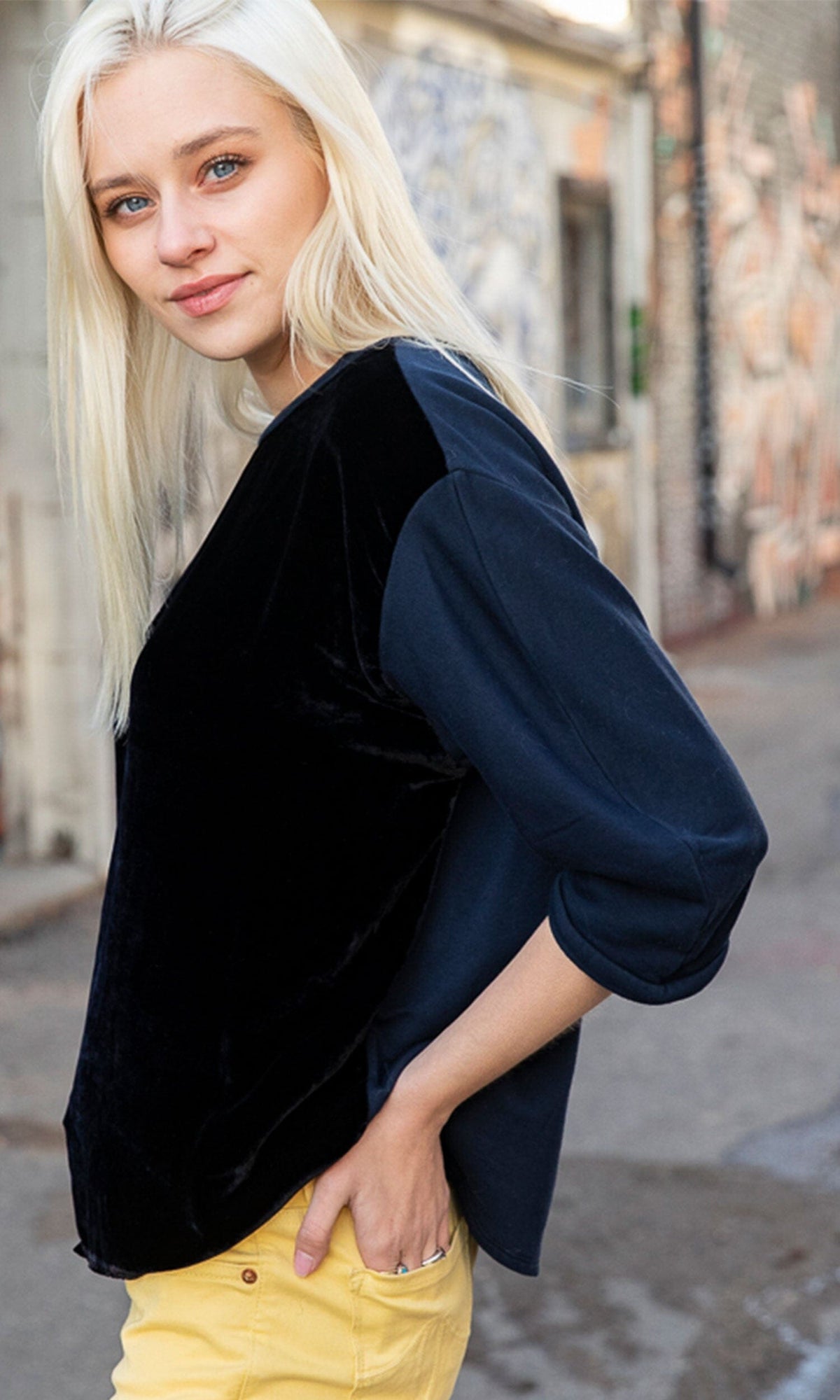 Velvet by Graham &amp; Spencer Berta Velvet Fleece Puff Sleeve Top