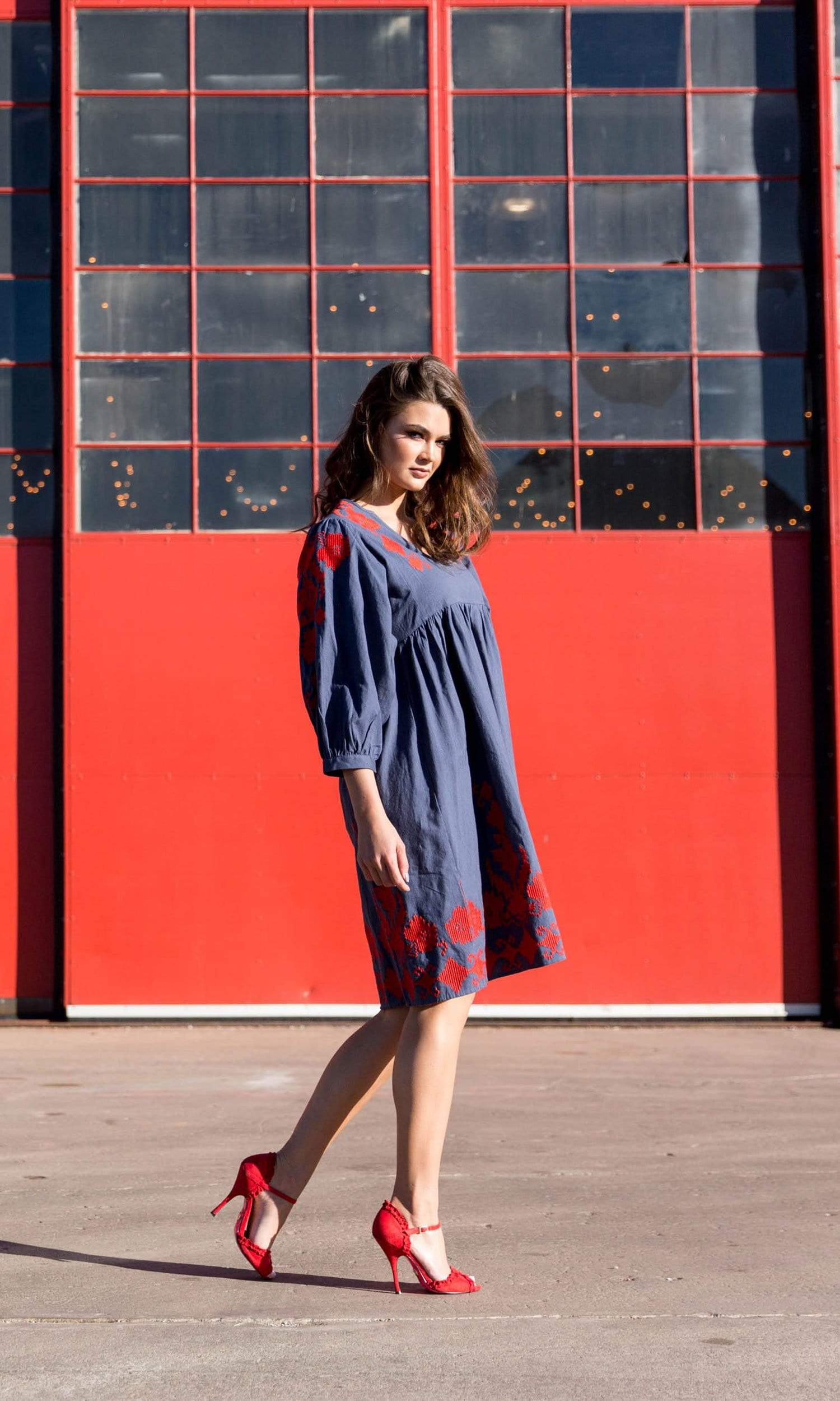 Velvet by Graham & Spencer Jora Embroidered Peasant Dress