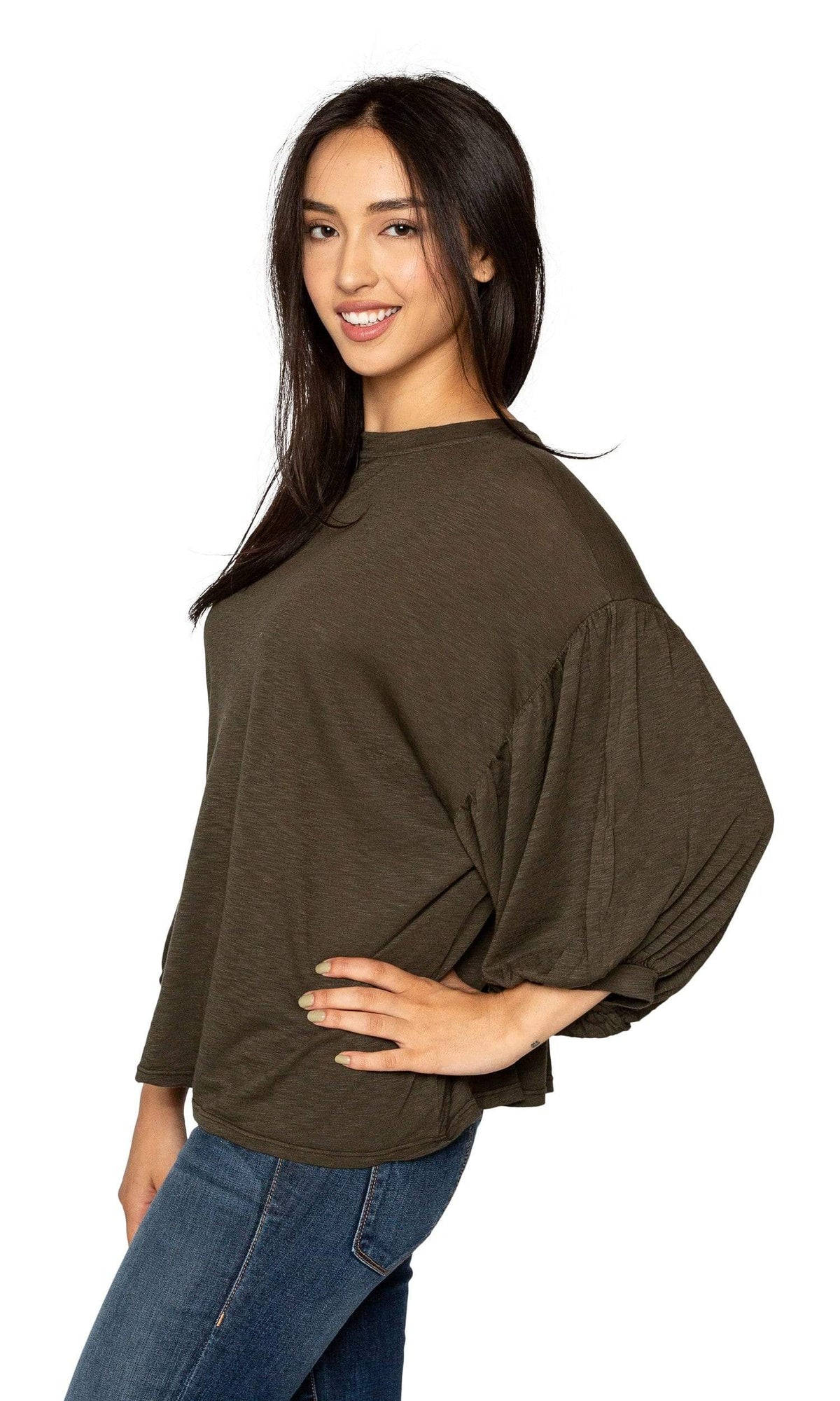 Velvet by Graham &amp; Spencer Tovah Lux Slub Puff Sleeve Top