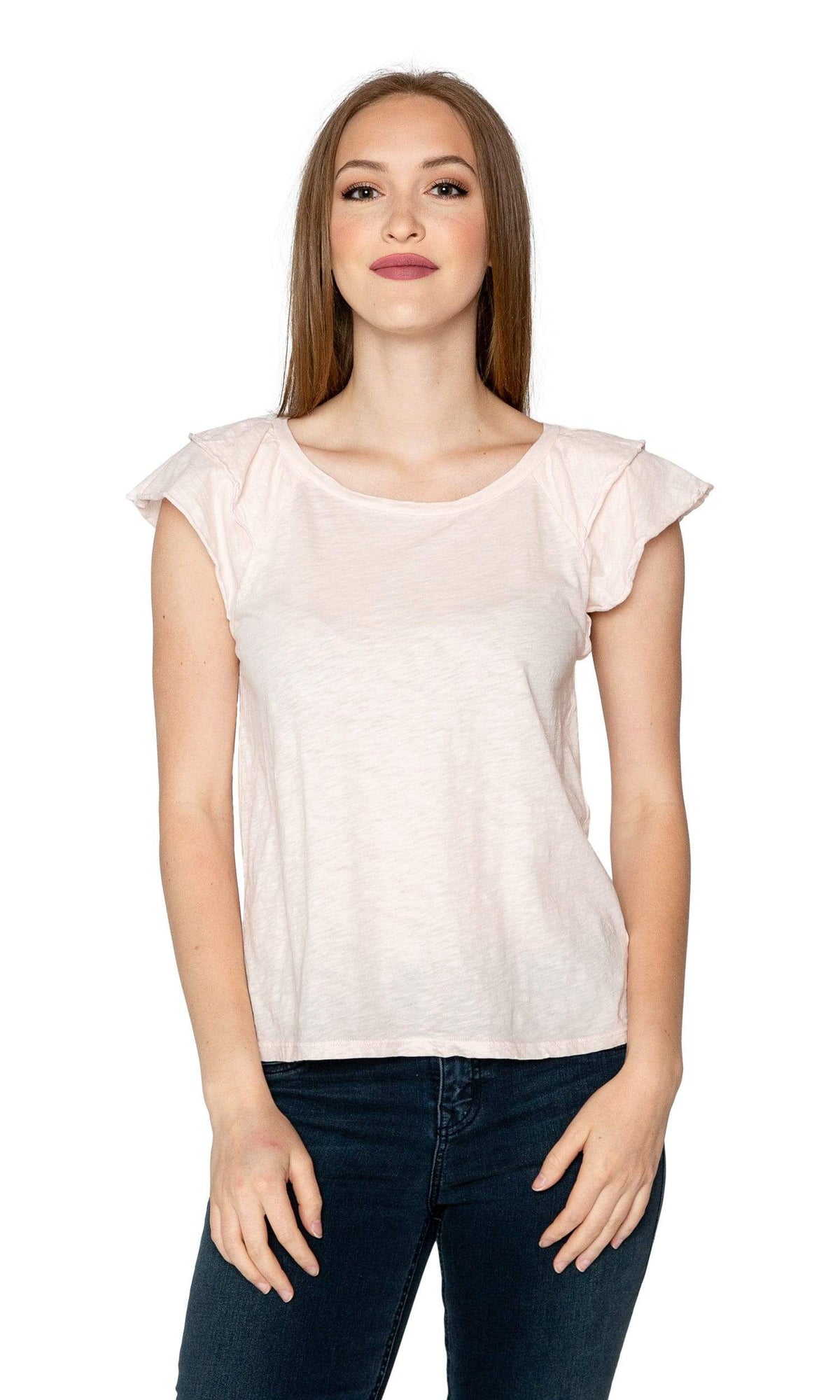 Velvet by Graham &amp; Spencer Bethanie Cotton Slub Ruffle Sleeve Tee