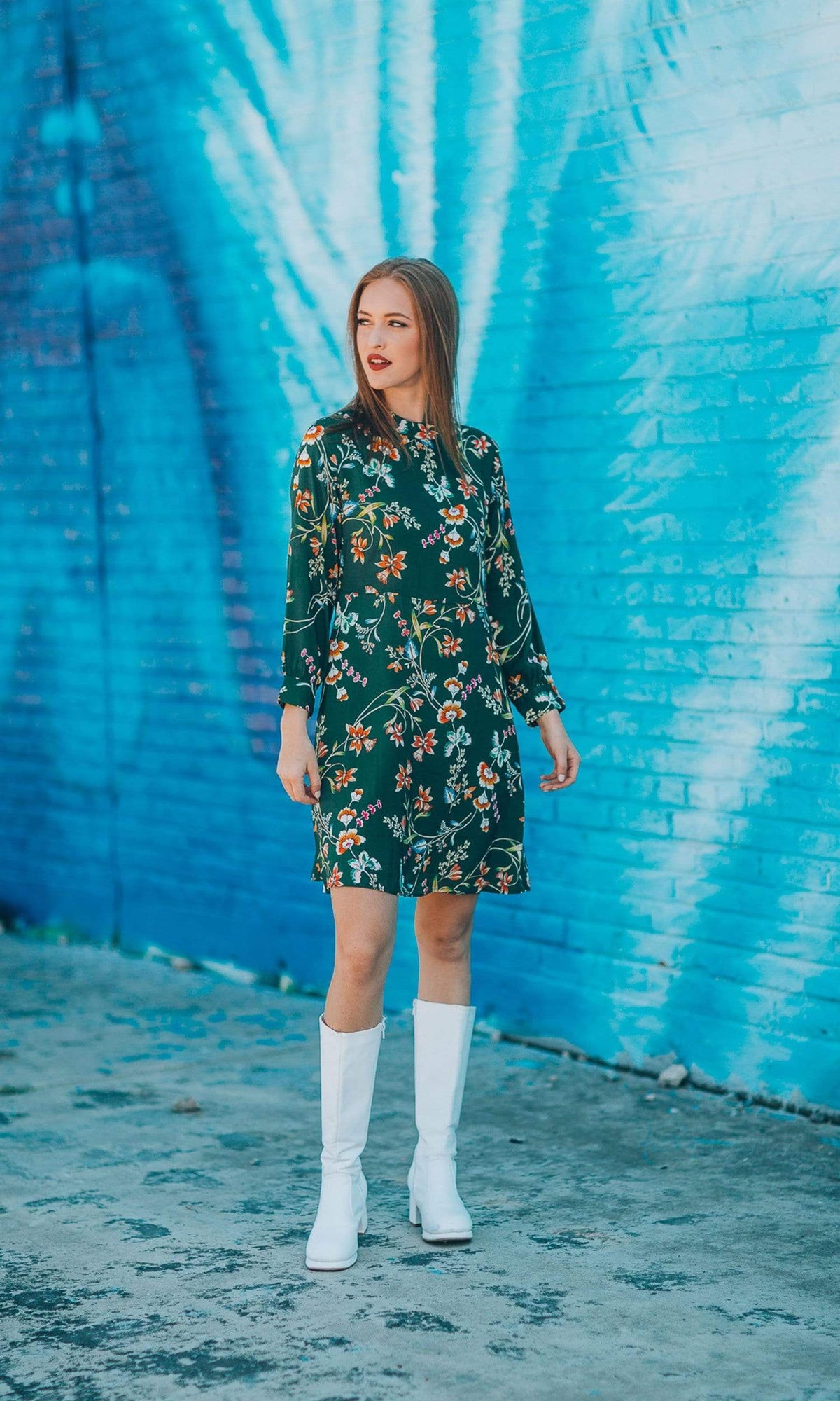 Velvet by Graham &amp; Spencer Juliet Printed Floral Mock Neck Dress