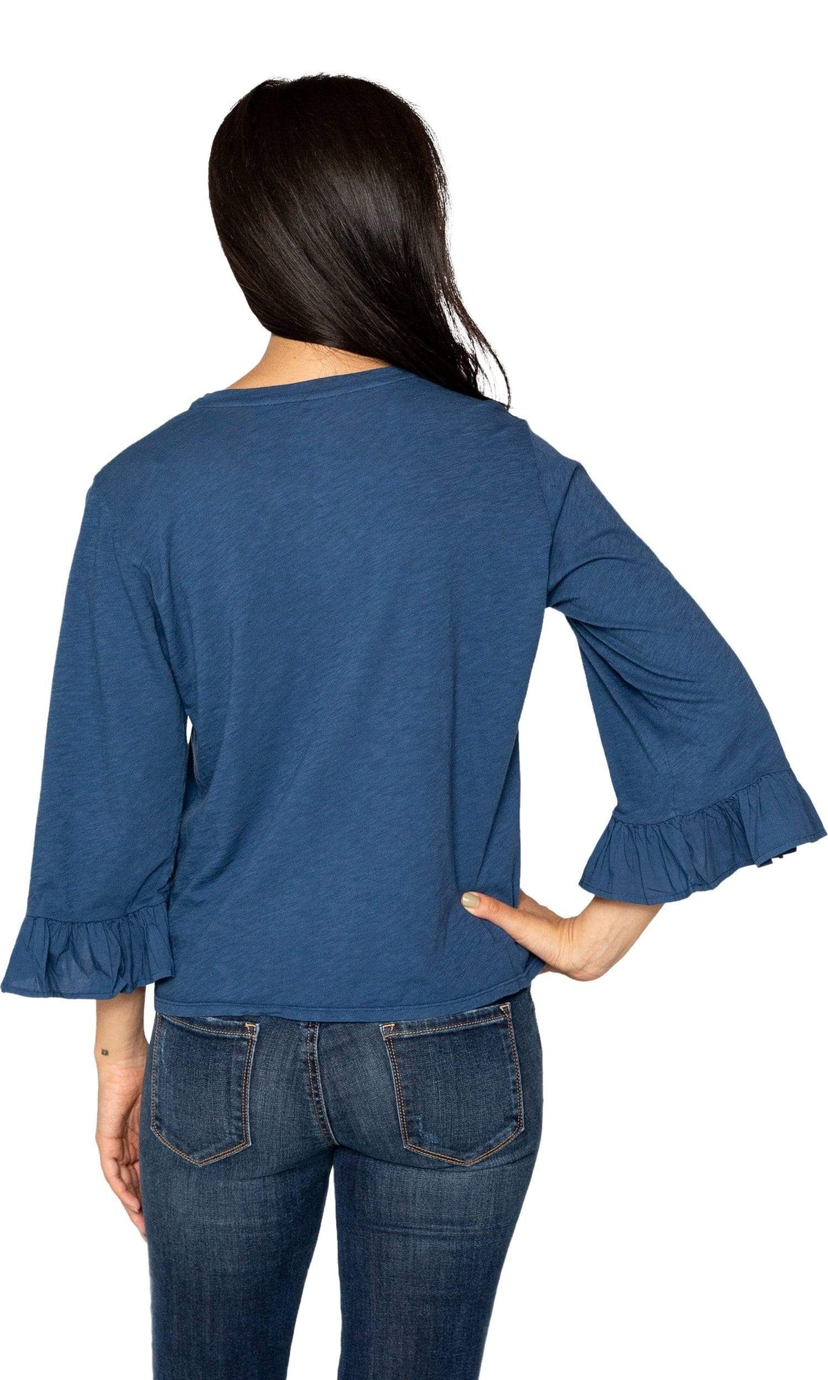 Velvet by Graham &amp; Spencer Toriana Cotton Slub Ruffle Sleeve Top